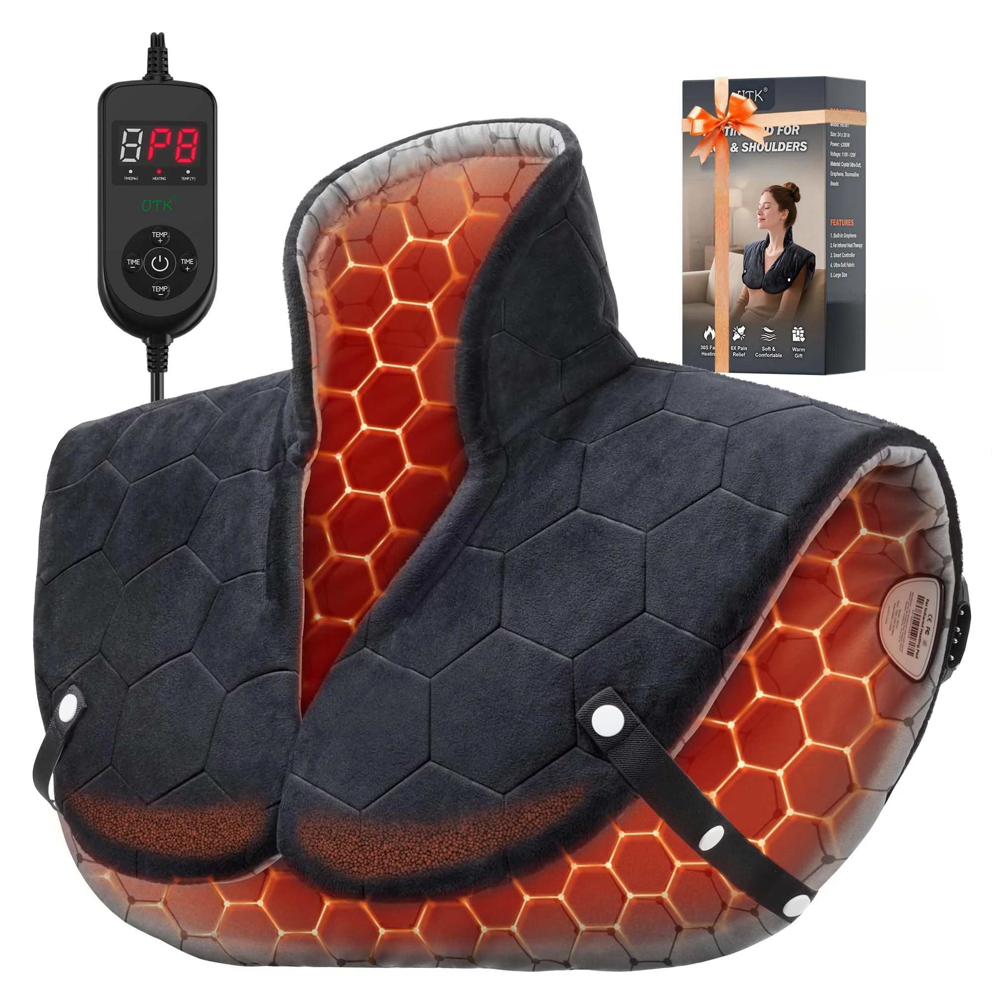 UTK Far Infrared Electric Heating Pad for Neck, Shoulders & Back Pain DEMO