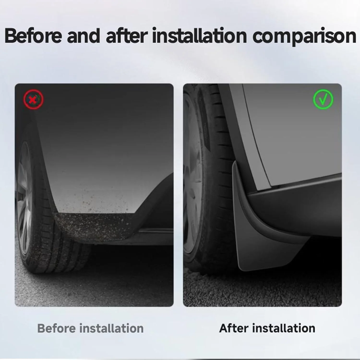 Thermoplastic Elastomer Mud Flaps for Car Components in Black NEW - Image 3