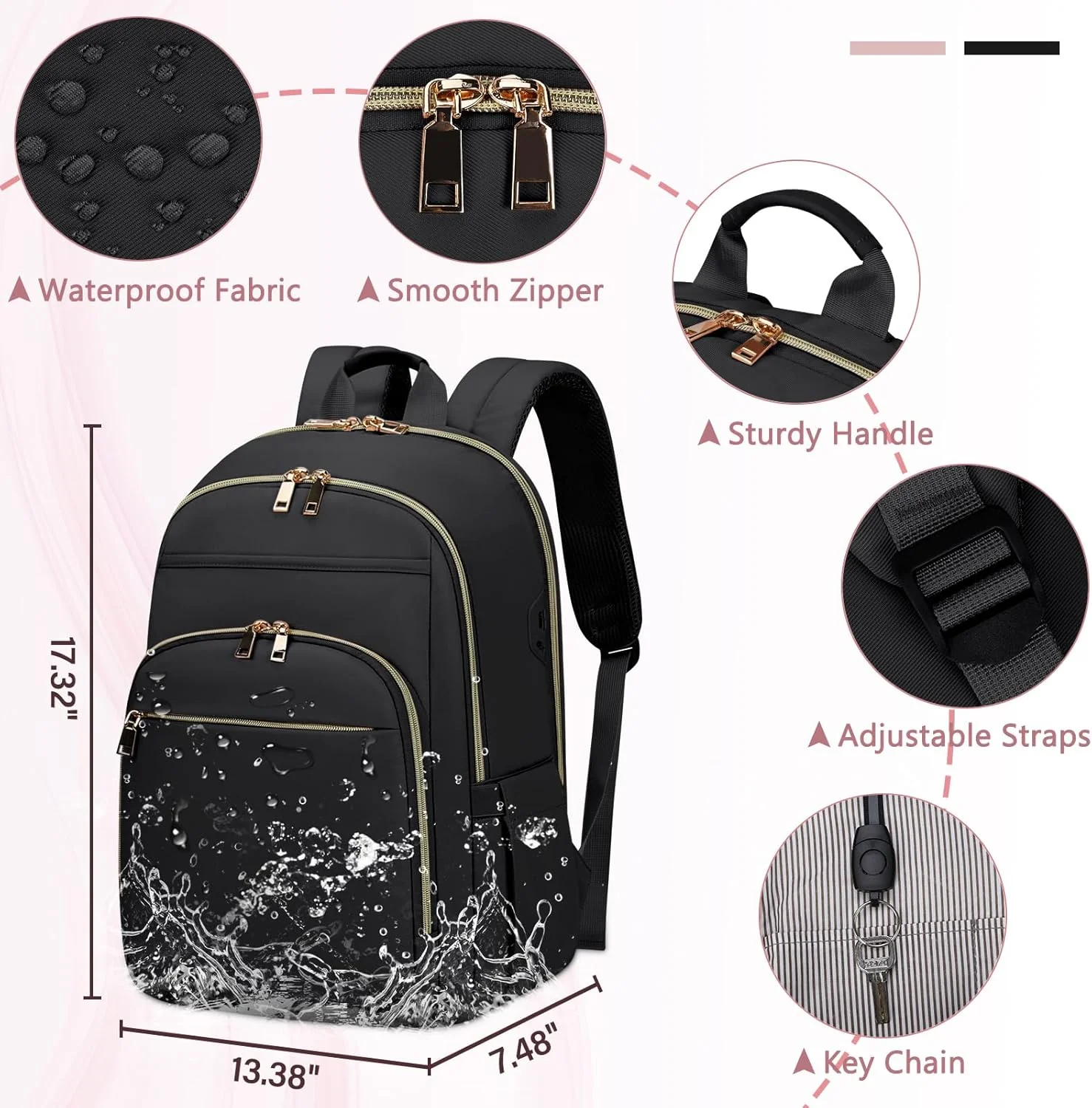 SDYSM Laptop Backpacks Backpack 15.6 Inch Travel with USB Port Lightweight NEW - Image 4