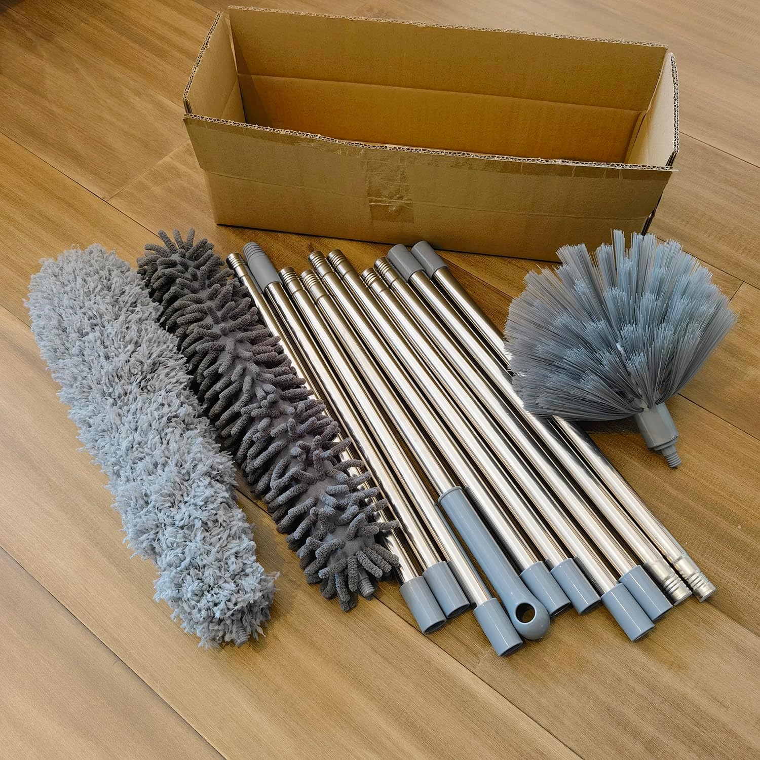 Extendable Duster Kit with 3-14 Ft Pole for Cleaning Ceiling Fans, Vents & DEMO - Image 8
