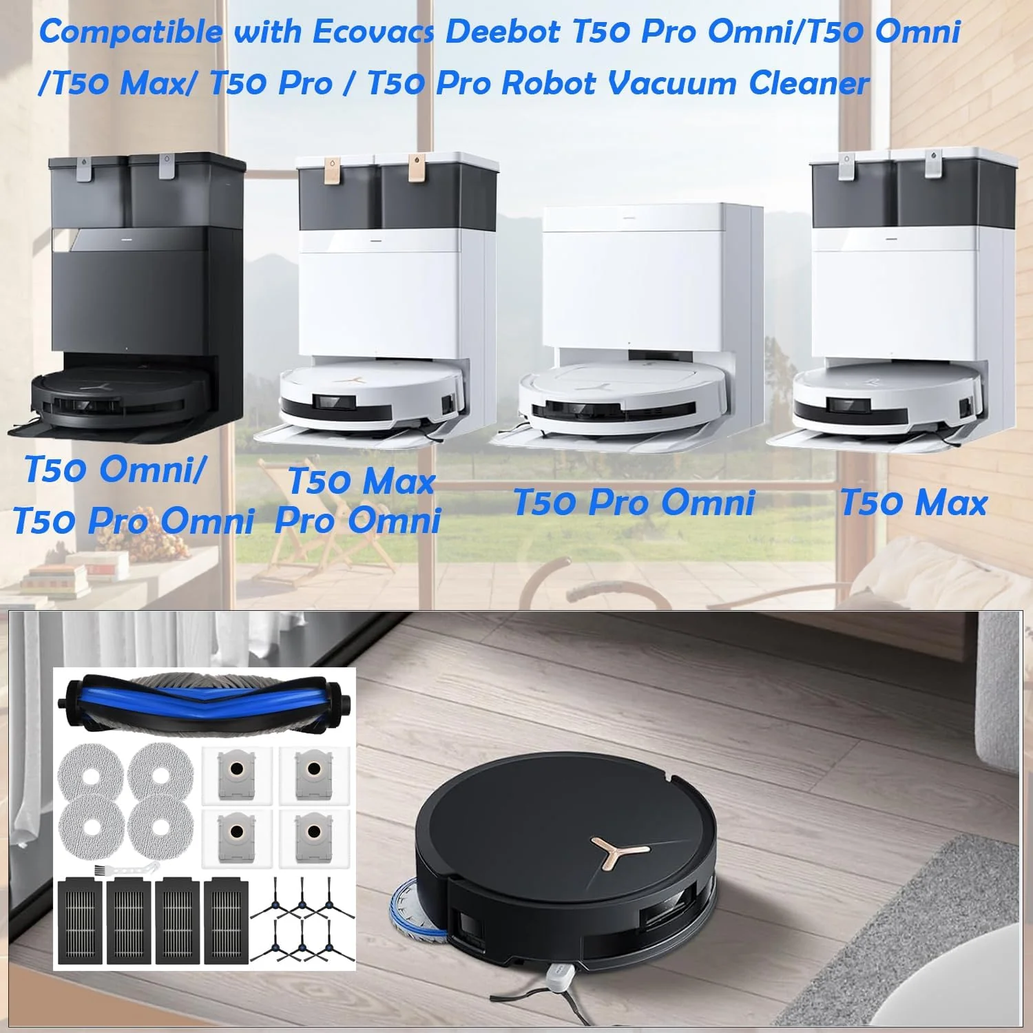Replacement Parts for Ecovacs Deebot T50 Pro Omni Vacuum Cleaner Grey 20pcs NEW - Image 7