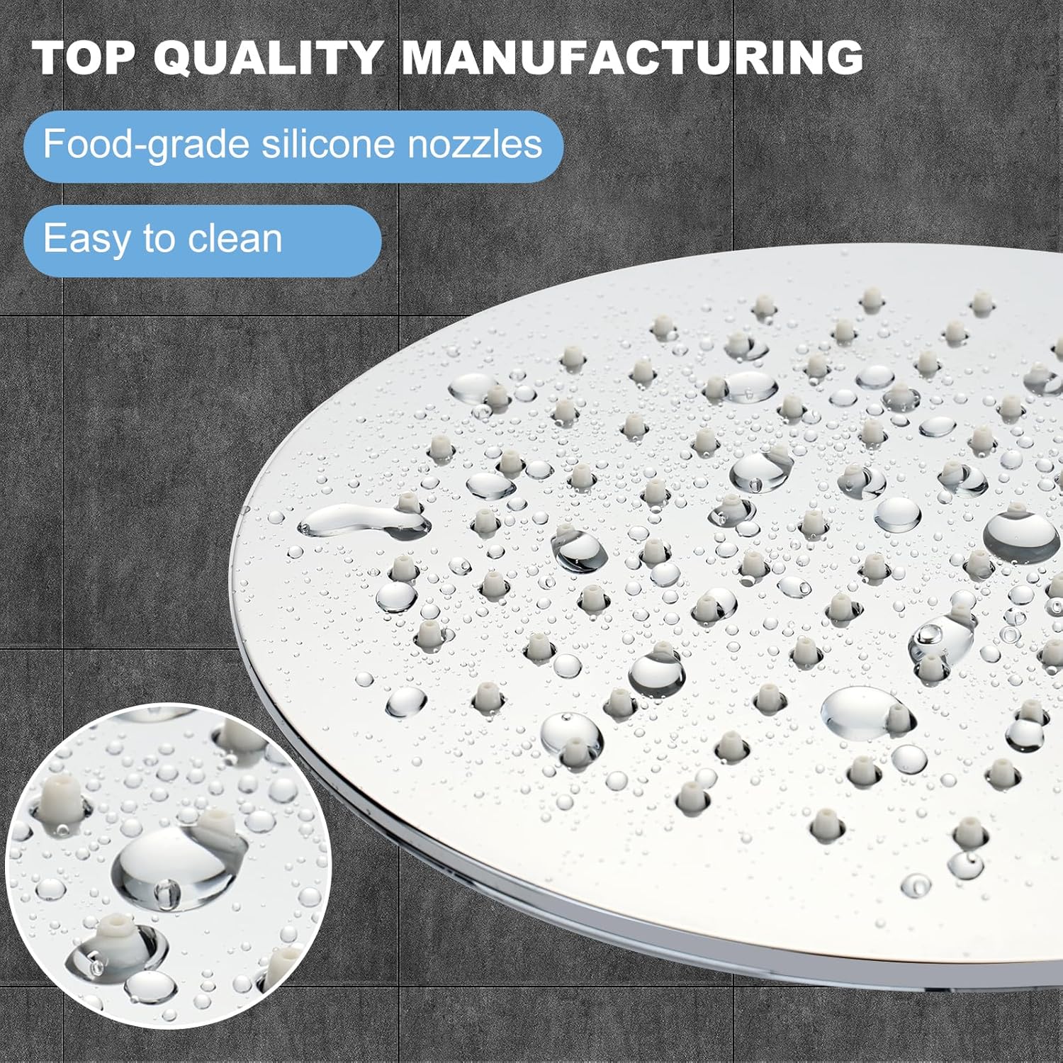 LiwCho Premium Luxury Chrome High Pressure Rain Shower Head for Bathroom DEMO - Image 2