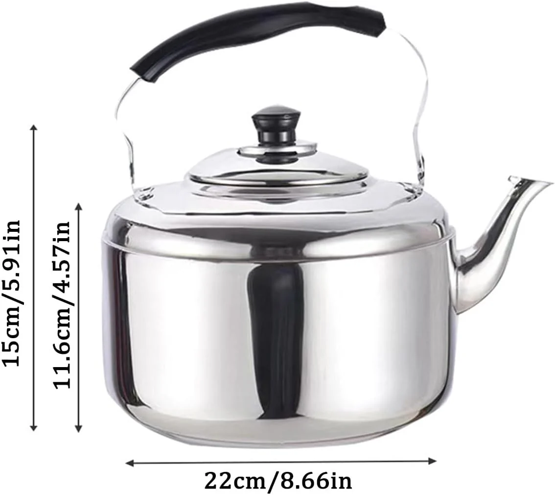 Stainless Steel Stovetop Kettle with Whistle and Ergonomic Handle, 5L DEMO - Image 2
