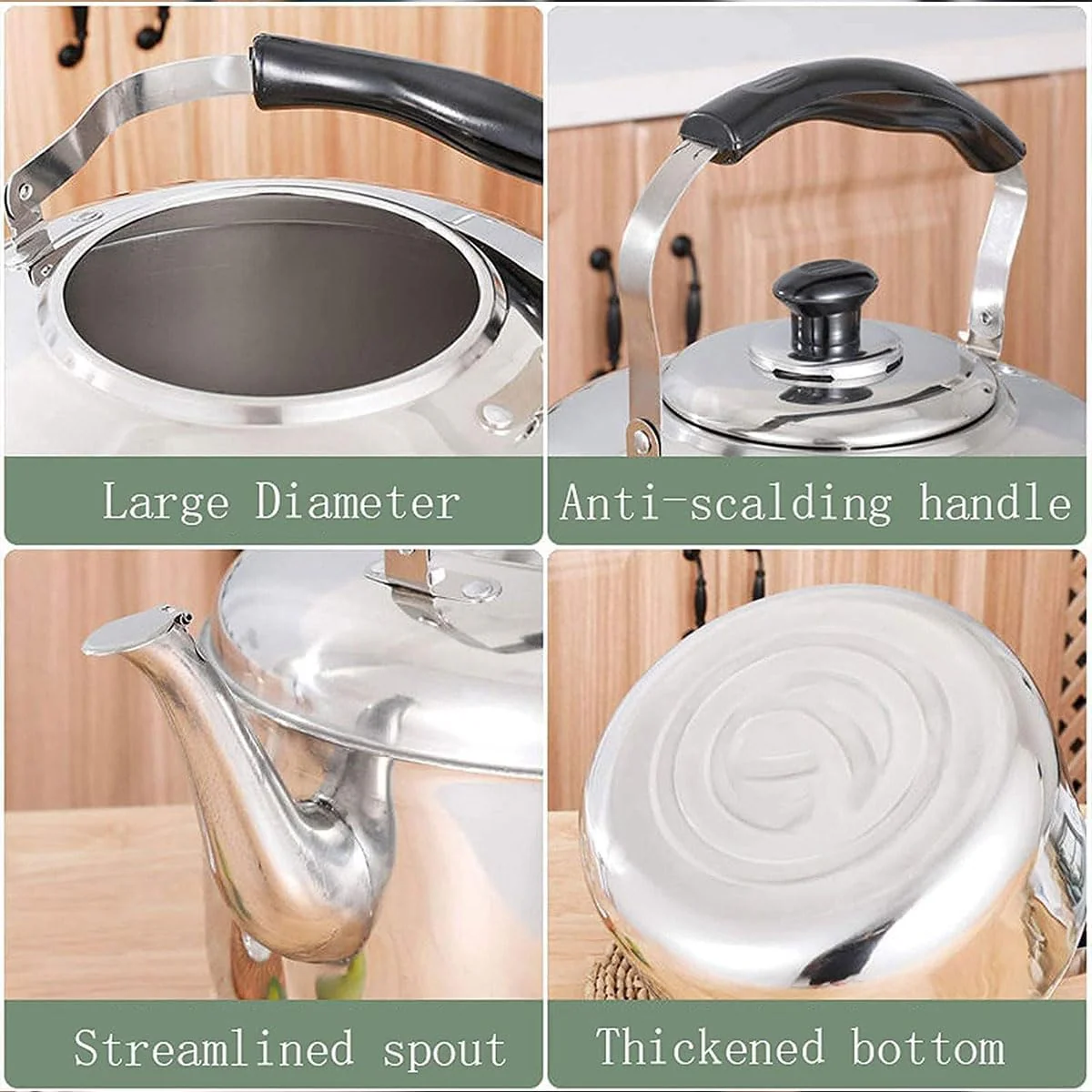 Stainless Steel Stovetop Kettle with Whistle and Ergonomic Handle, 5L DEMO - Image 3