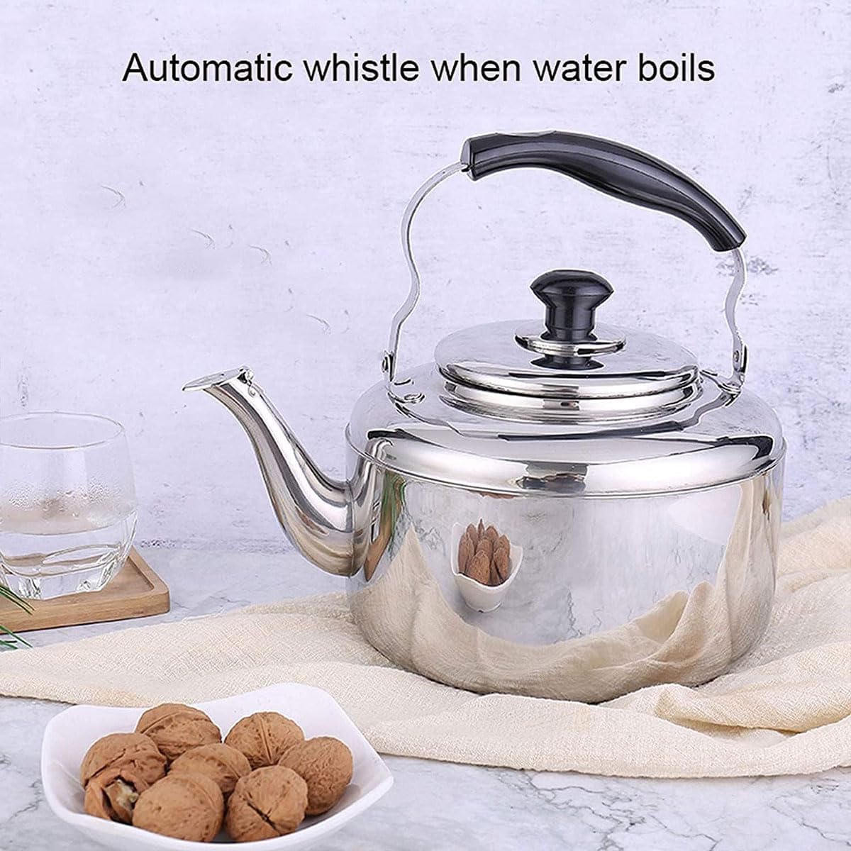 Stainless Steel Stovetop Kettle with Whistle and Ergonomic Handle, 5L DEMO - Image 5