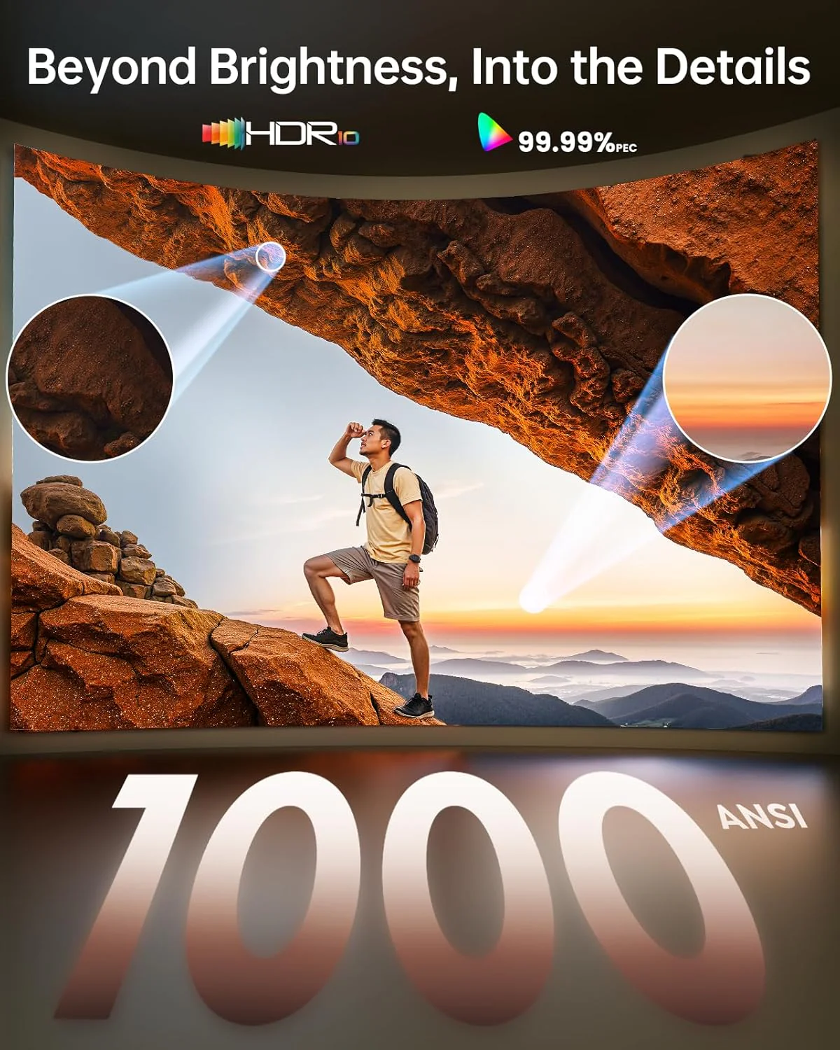 TOPTRO A1 4K Projectors Smart Projector with Built-in Apps, Dolby Audio, Grey - Image 3
