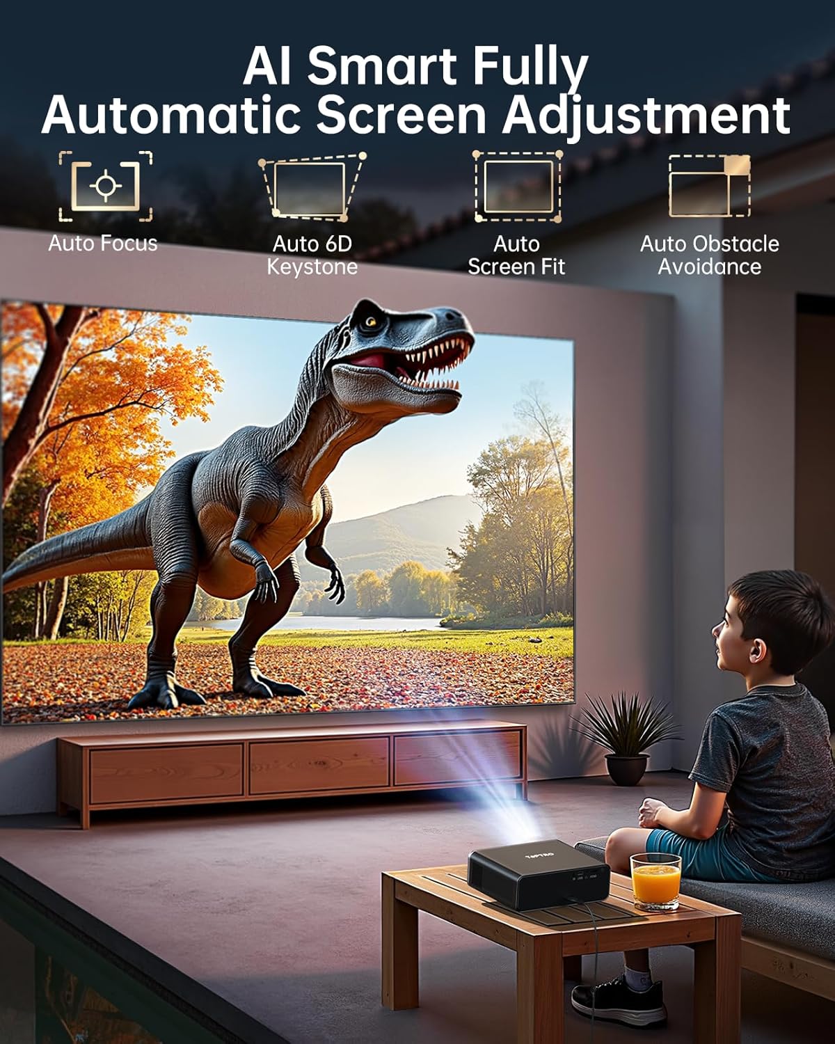 TOPTRO A1 4K Projectors Smart Projector with Built-in Apps, Dolby Audio, Grey - Image 5