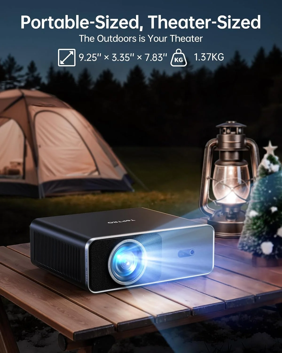 TOPTRO A1 4K Projectors Smart Projector with Built-in Apps, Dolby Audio, Grey - Image 6