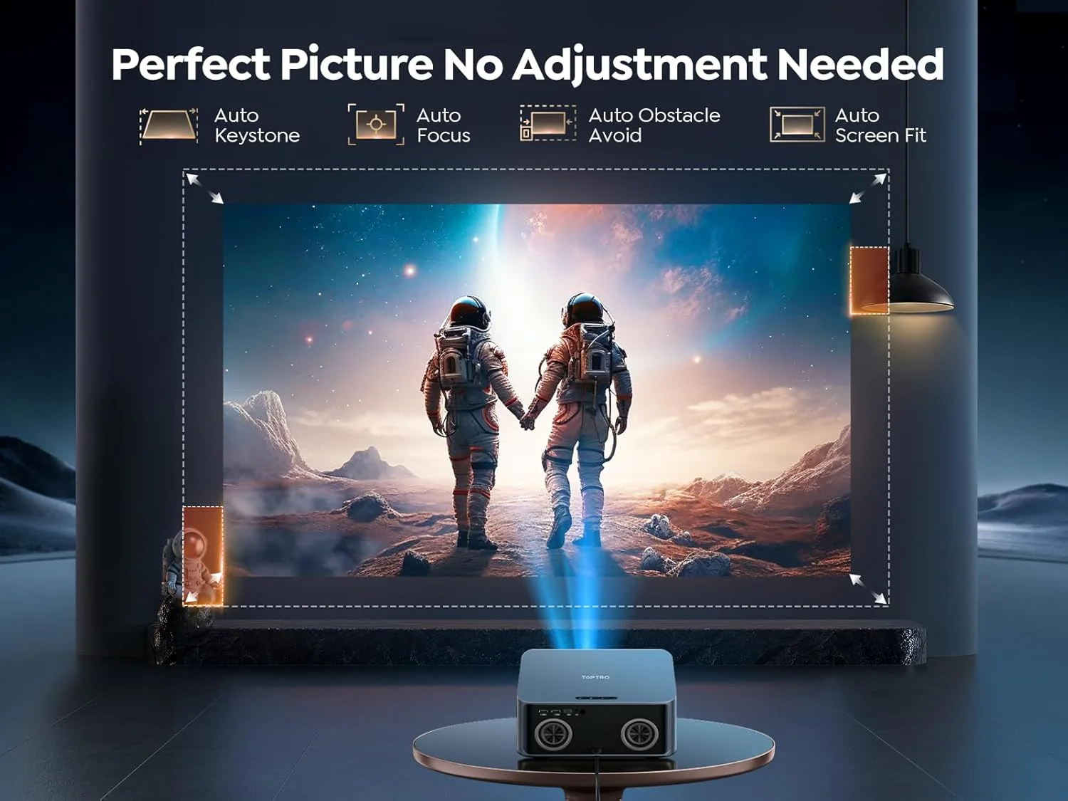 TOPTRO High-Brightness Projectors Smart Projector with 1400 ANSI Lumens, NEW - Image 5