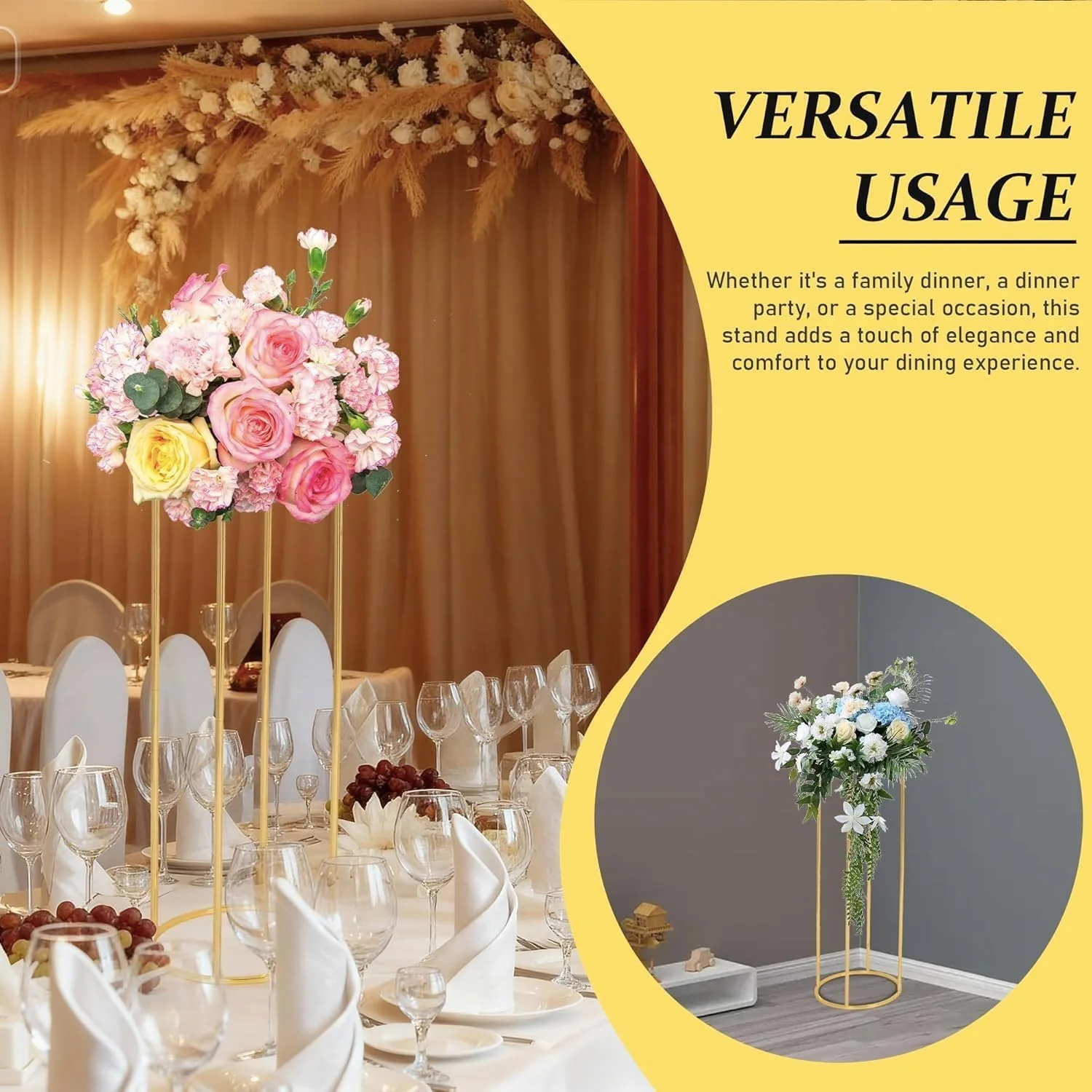Gold Cylinder Pedestal Stands for Elegant Party Centrepieces NEW - Image 5
