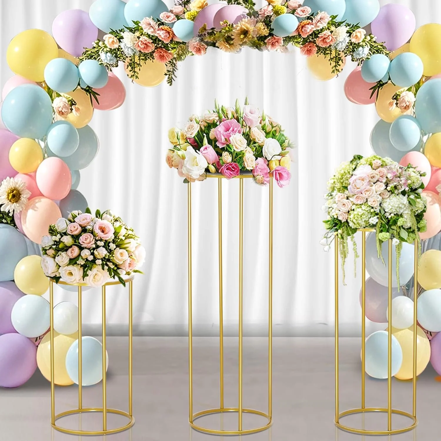 Gold Cylinder Pedestal Stands for Elegant Party Centrepieces NEW - Image 8