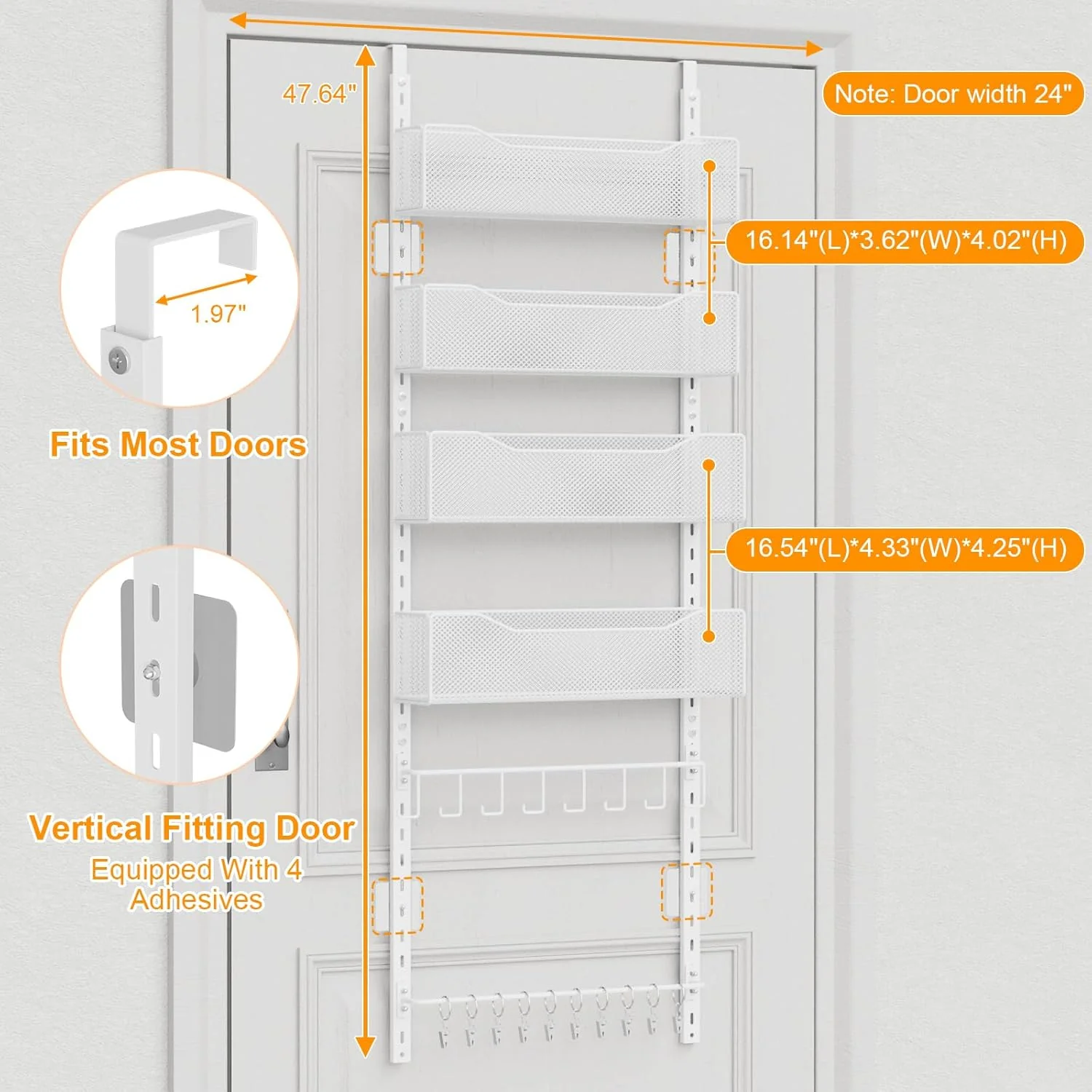 NEYCIL Over the Door Shoe Organizer Metal Hanging Closet Rack for Shoes DEMO - Image 3