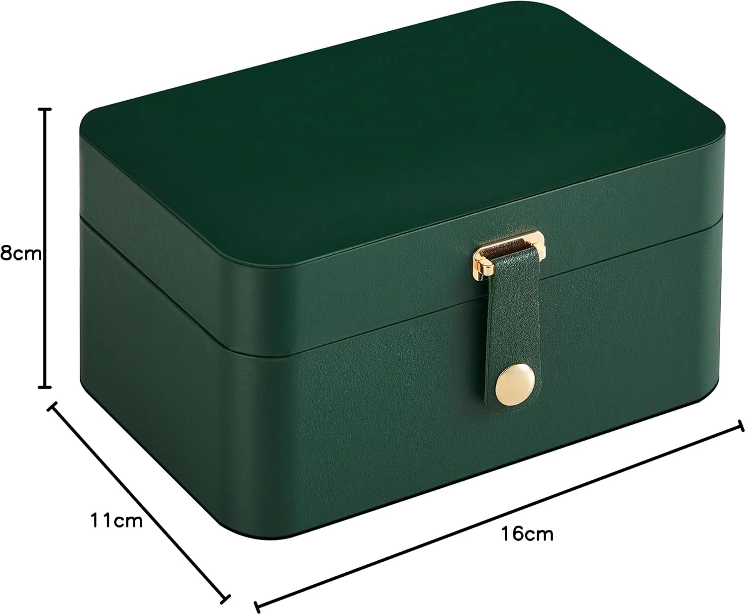 SONGMICS 2-Tier Portable Jewelry Storage Box Organizer, Forest Green, NEW - Image 7