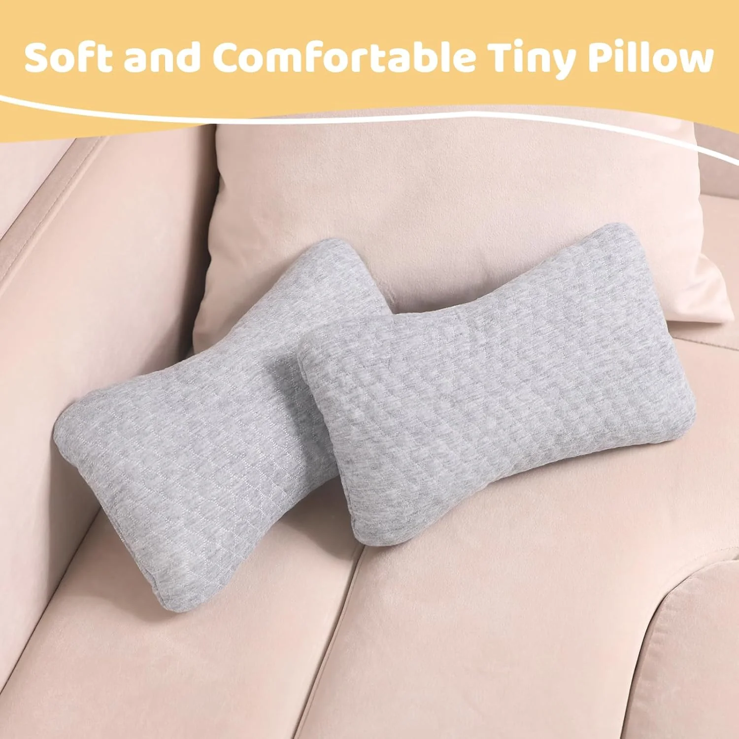 vocheer Small Travel Pillows 11"x 7" Mini Lightweight Compact Light Grey NEW - Image 6