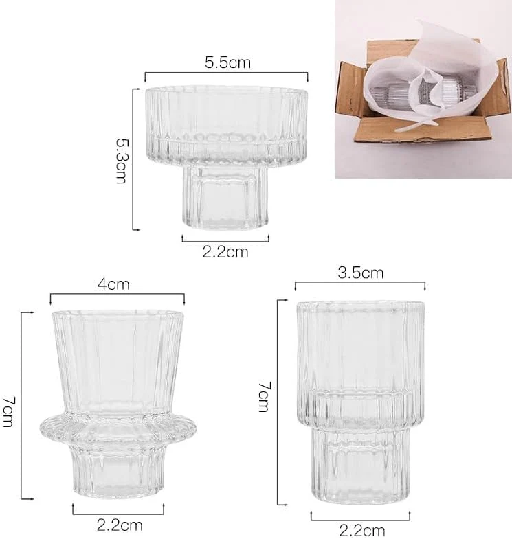 Glass Pillar Candle Holder Clear Candlestick for Home, Wedding, Party Size NEW - Image 2