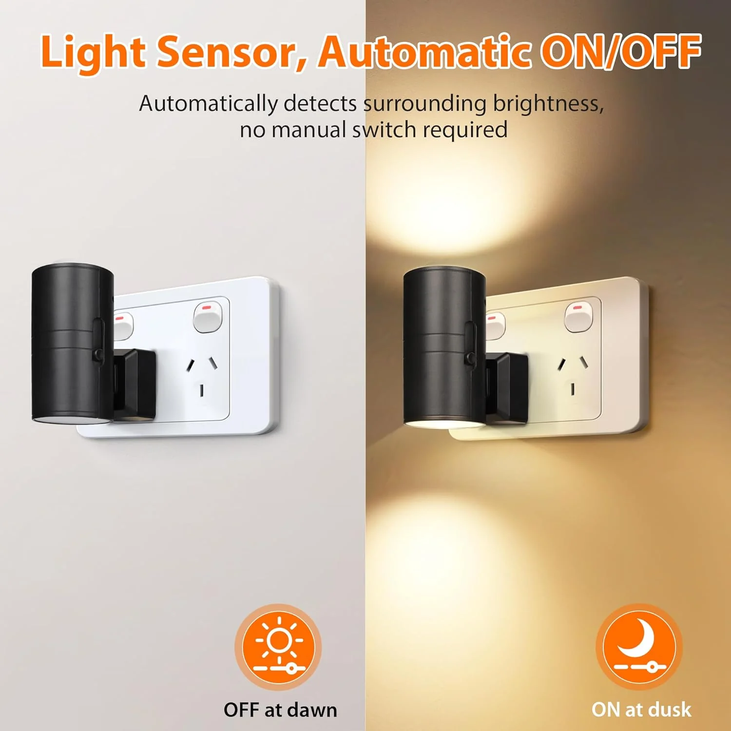 LED Night Lights with Auto Dusk to Dawn Sensor, 4-Pack Black NEW - Image 2