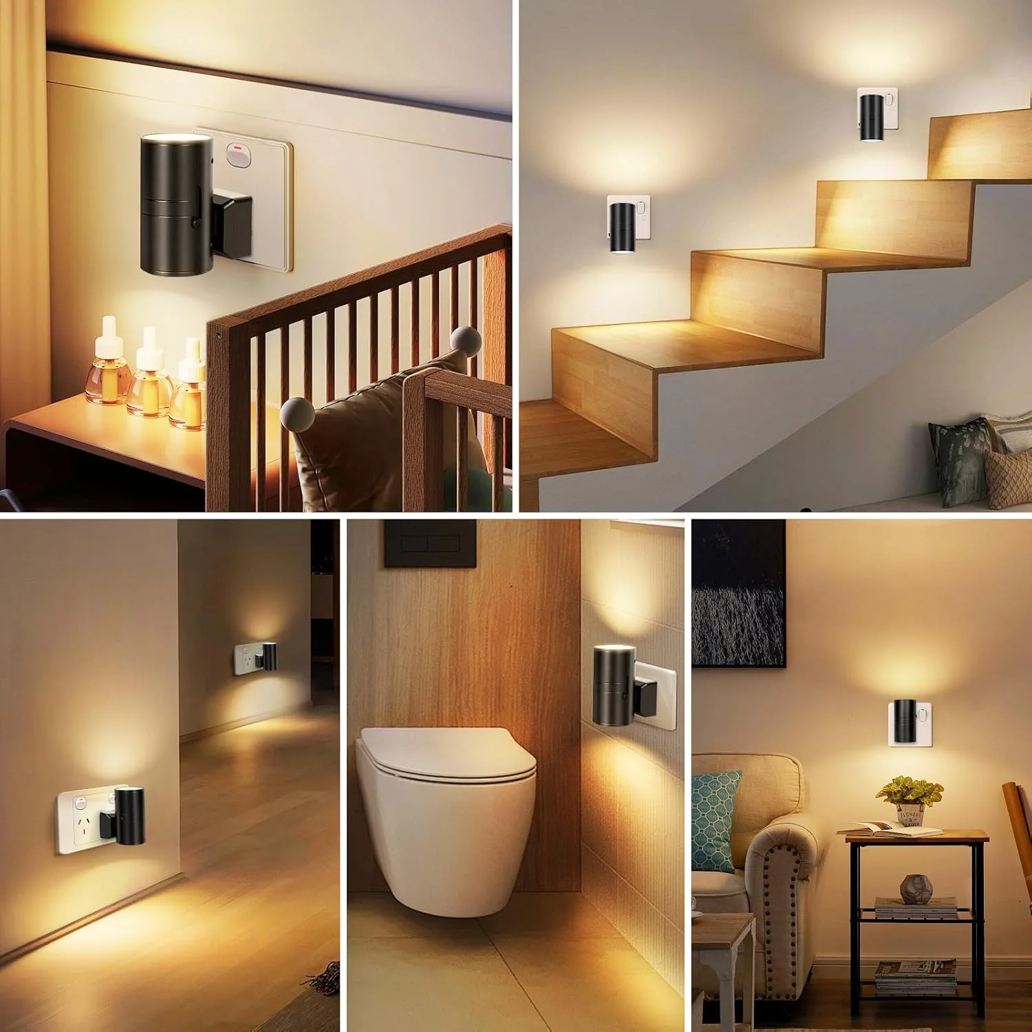 LED Night Lights with Auto Dusk to Dawn Sensor, 4-Pack Black NEW - Image 6