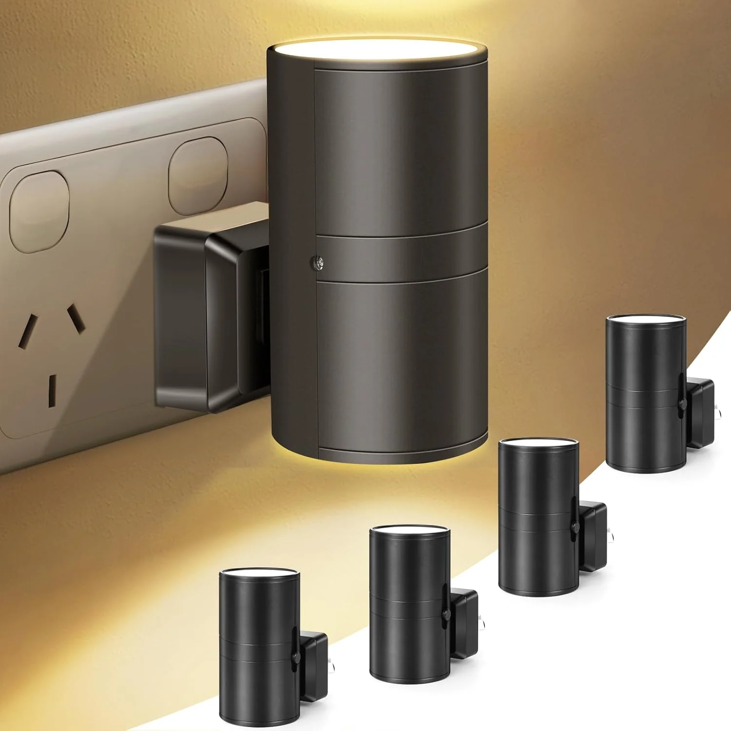 LED Night Lights with Auto Dusk to Dawn Sensor, 4-Pack Black NEW - Image 8