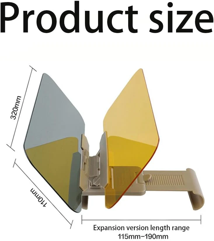 Adjustable Yellow Sun Visors Sun Visor Glare Shield 31.5x12cm NEW - Image 2