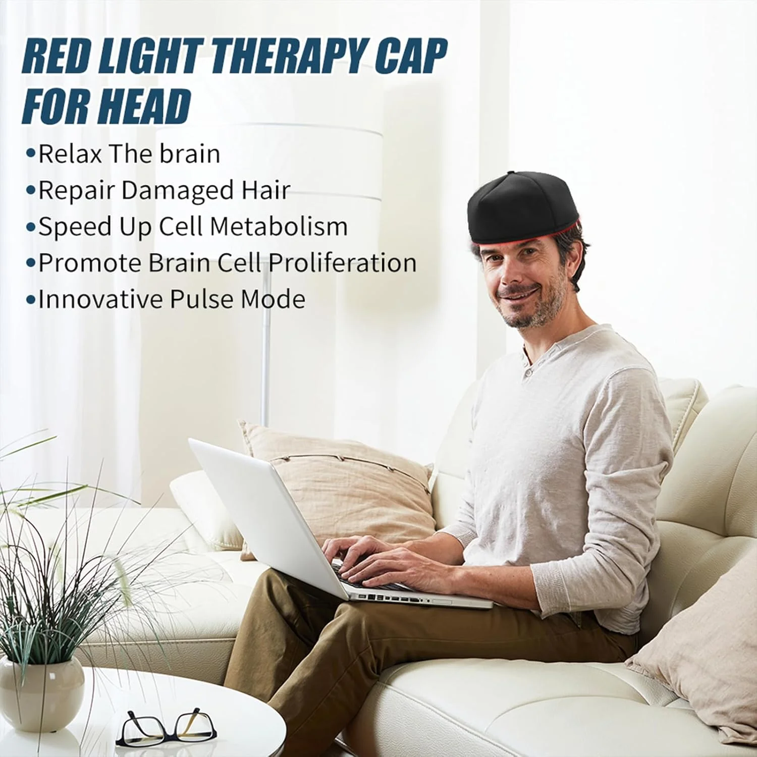 Black One Size Hair Regrowth Laser Beanie Device for Men and Women Size DEMO - Image 8