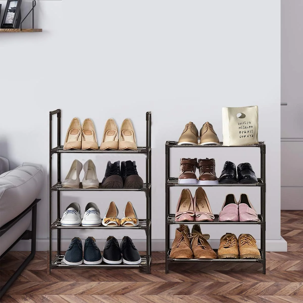 8-Tier Vertical Shoe Rack Storage Organizer Black 23.6 x 10.2 56.7 inches DEMO - Image 5