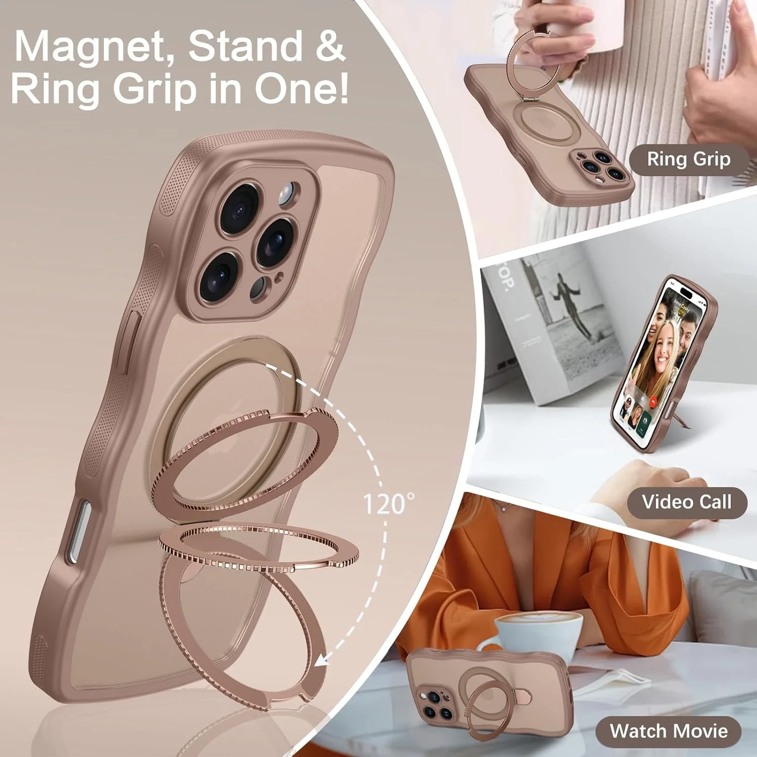 Magnetic Phone Case for iPhone 16 Pro Max in Brown - Protective Cover Size NEW - Image 3