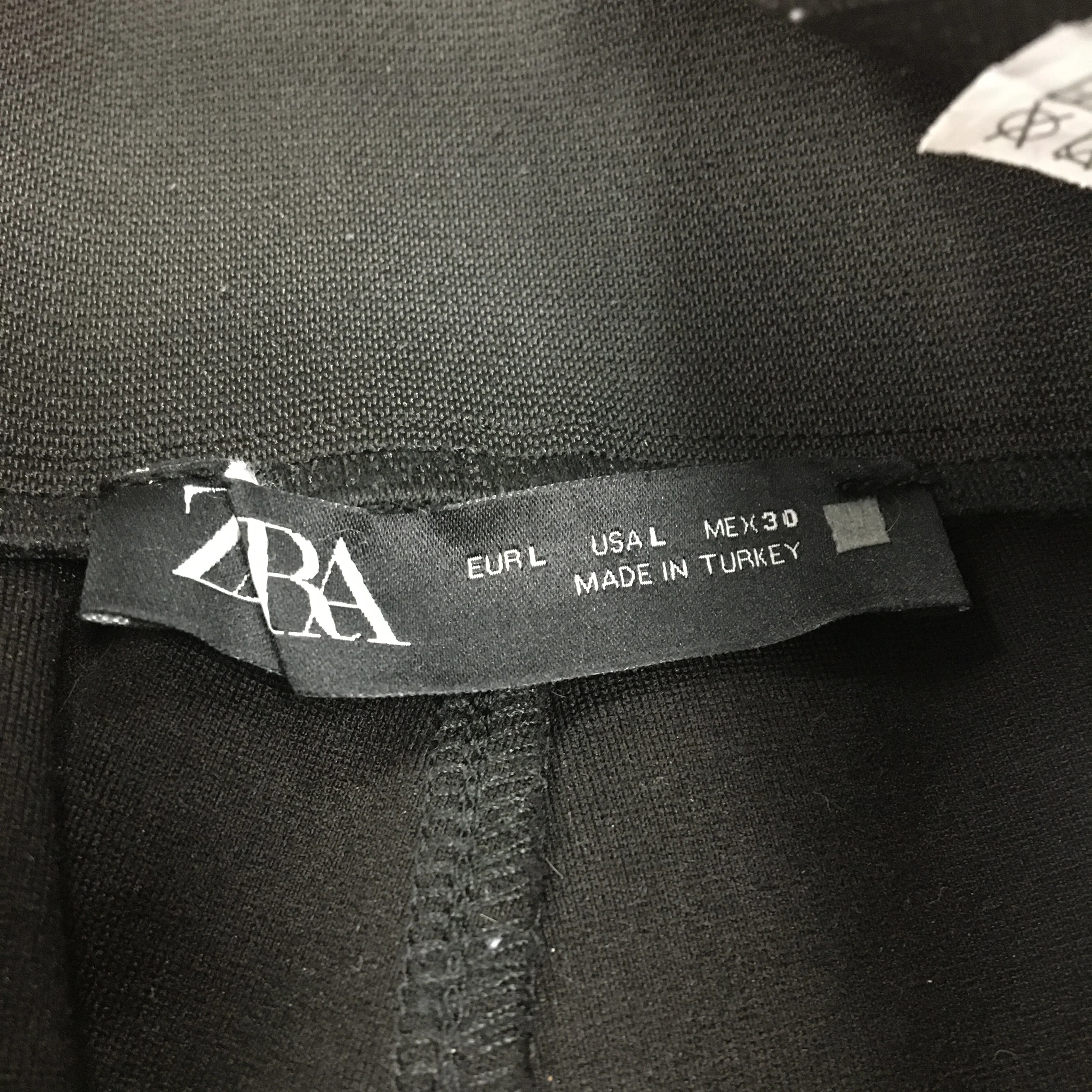 Zara Women's Black Cotton Leggings Comfortable Stretchy Fit Size L - Image 4
