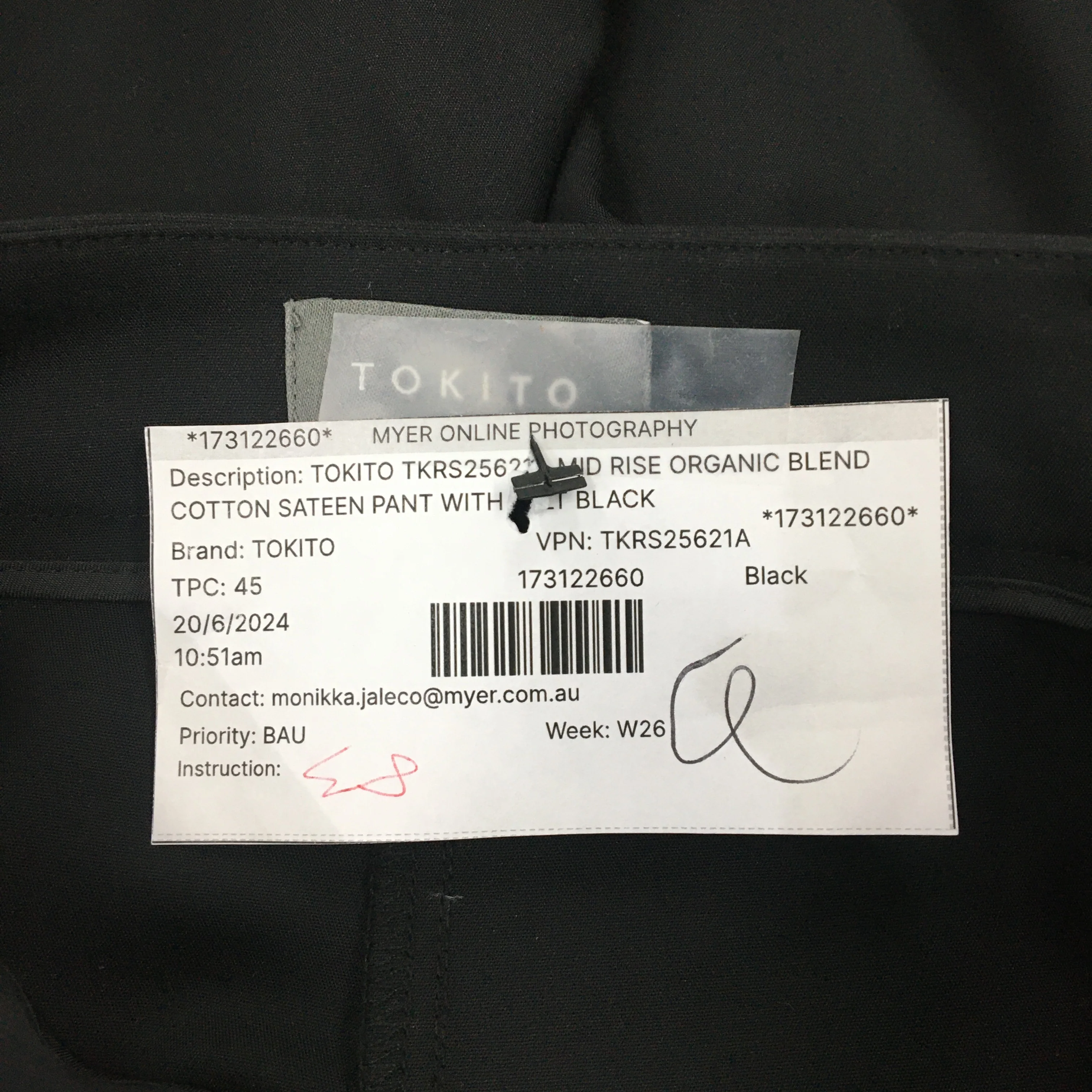 Tokito Cotton Sateen Relaxed Fit Pants for Women Black Size 8 NEW - Image 5