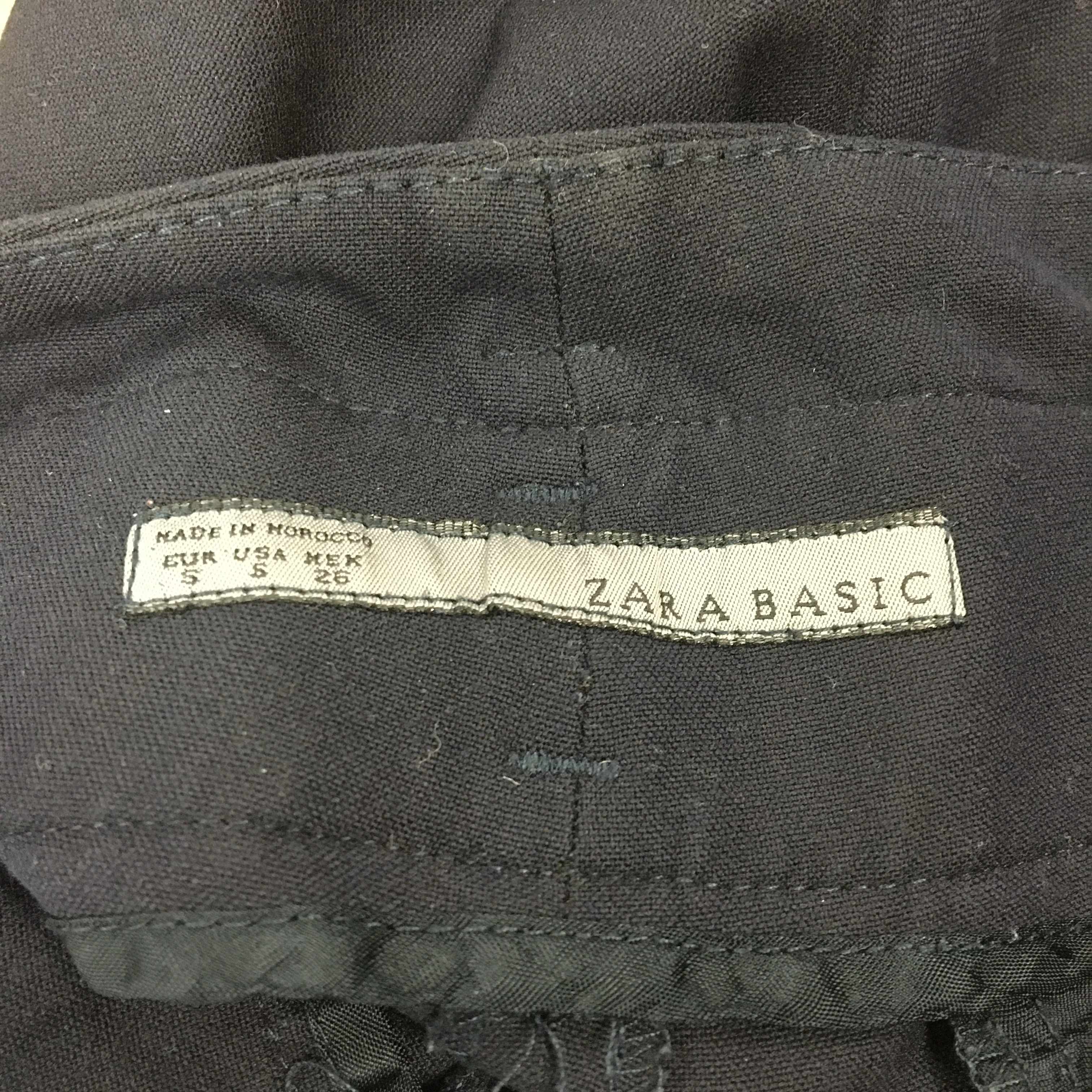 Zara Basic Cotton Blend Dress Pants Trousers Slacks Black Size 5 - Image 4