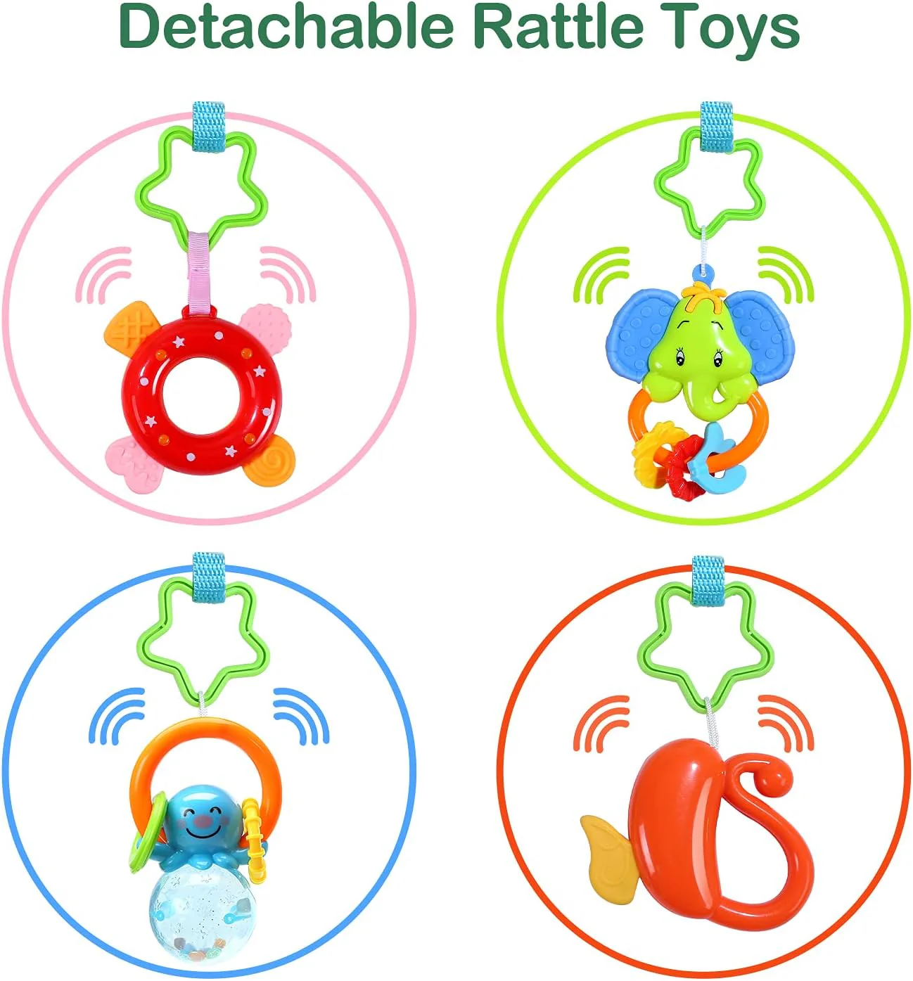 cute stone Baby Play Mat with Piano Gym & Tummy Time Activity, Green NEW - Image 5