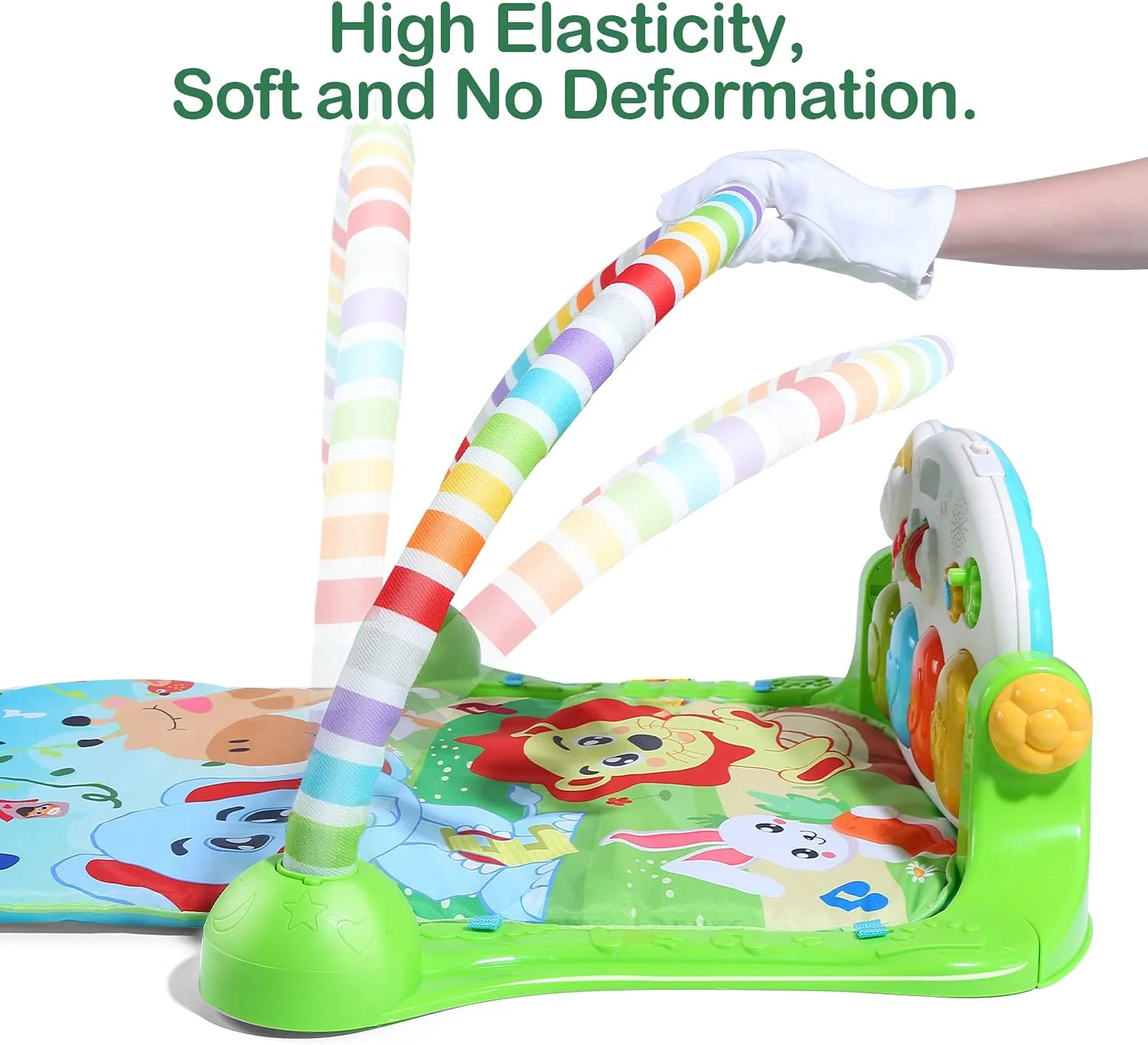 cute stone Baby Play Mat with Piano Gym & Tummy Time Activity, Green NEW - Image 6