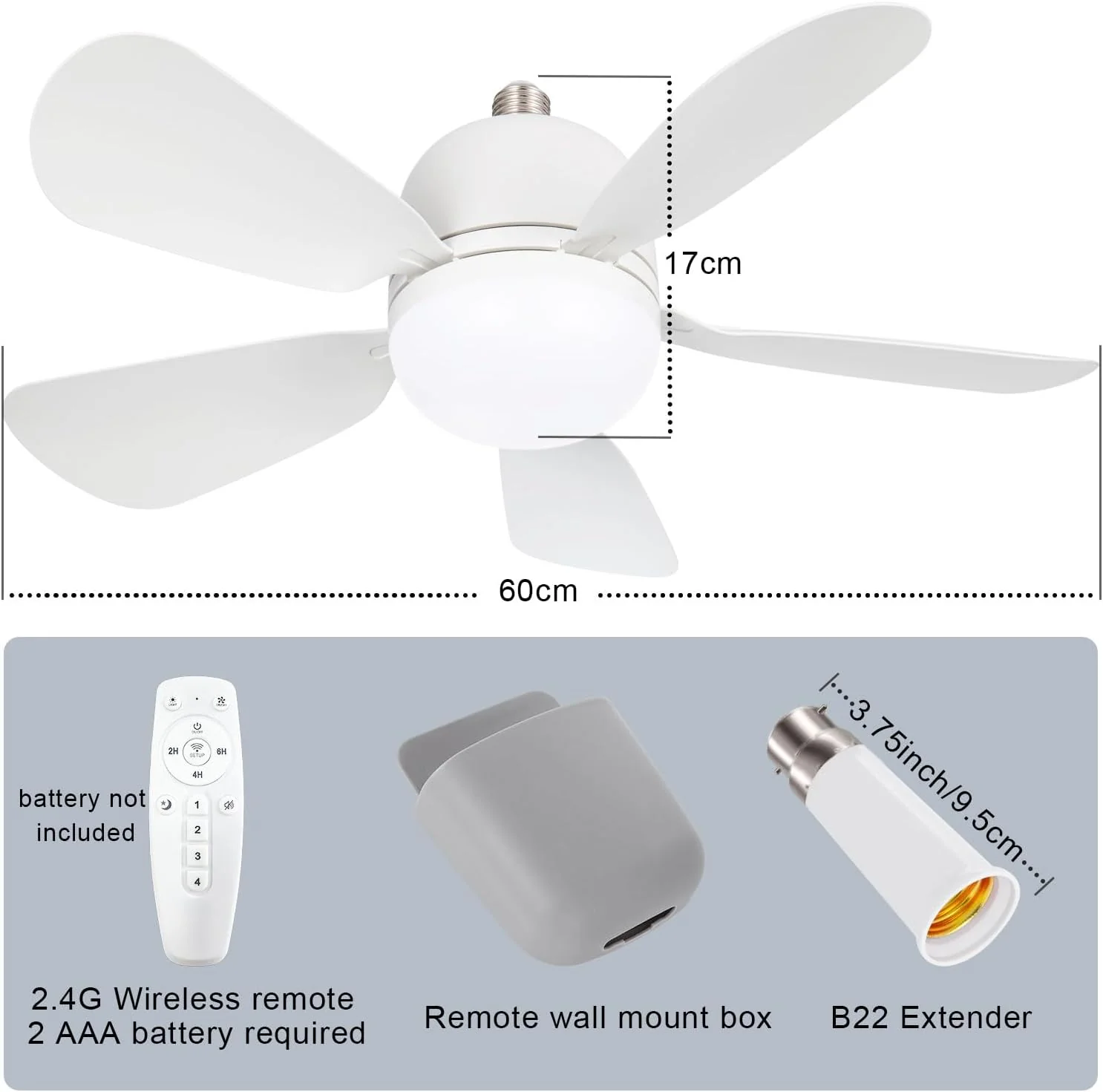 Gliztech 60CM Chandeliers LED Chandelier Light Fixture with Integrated Fan, NEW - Image 3