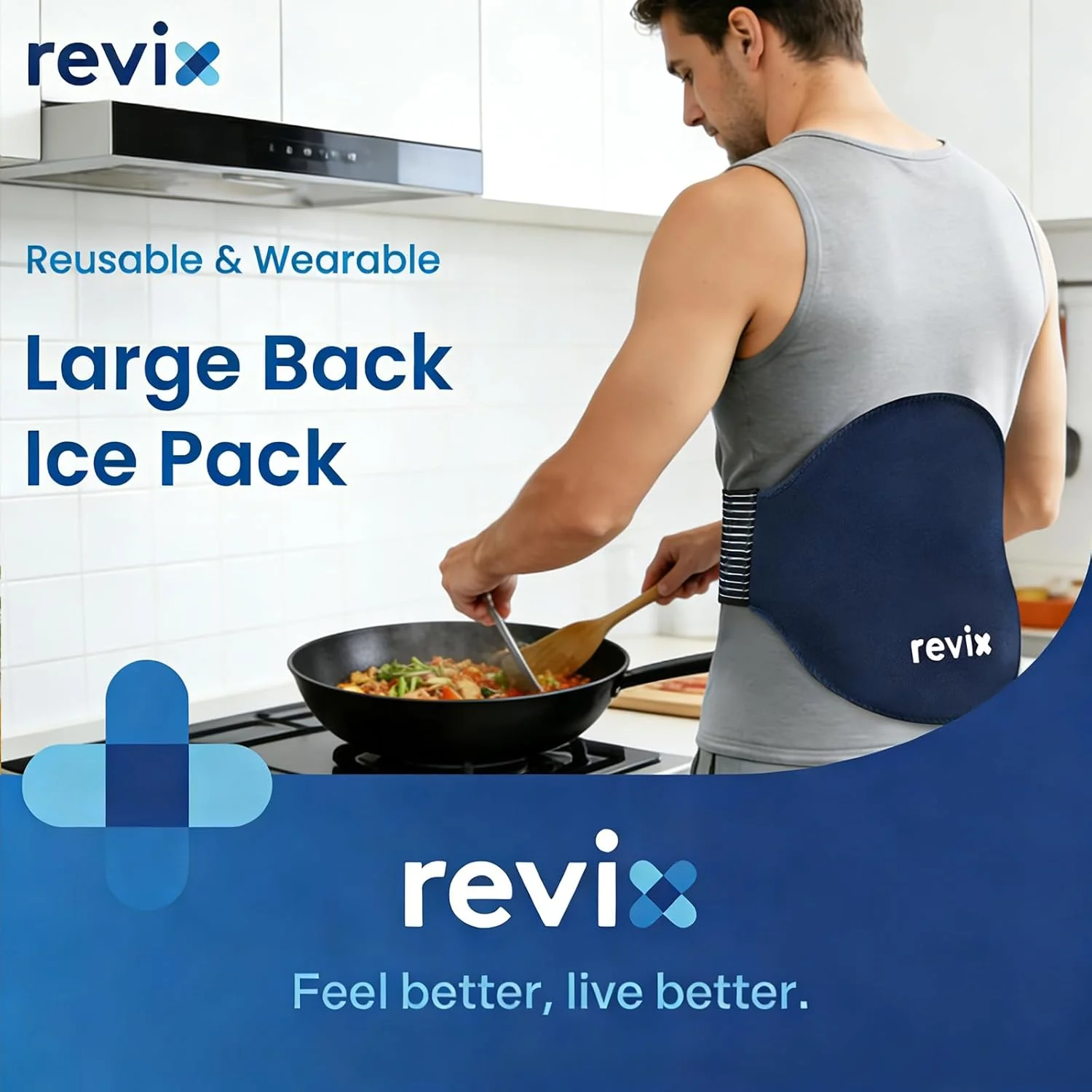 REVIX Extra Large Reusable Gel Ice Pack Wraps for Back, Neck & Shoulder NEW - Image 2