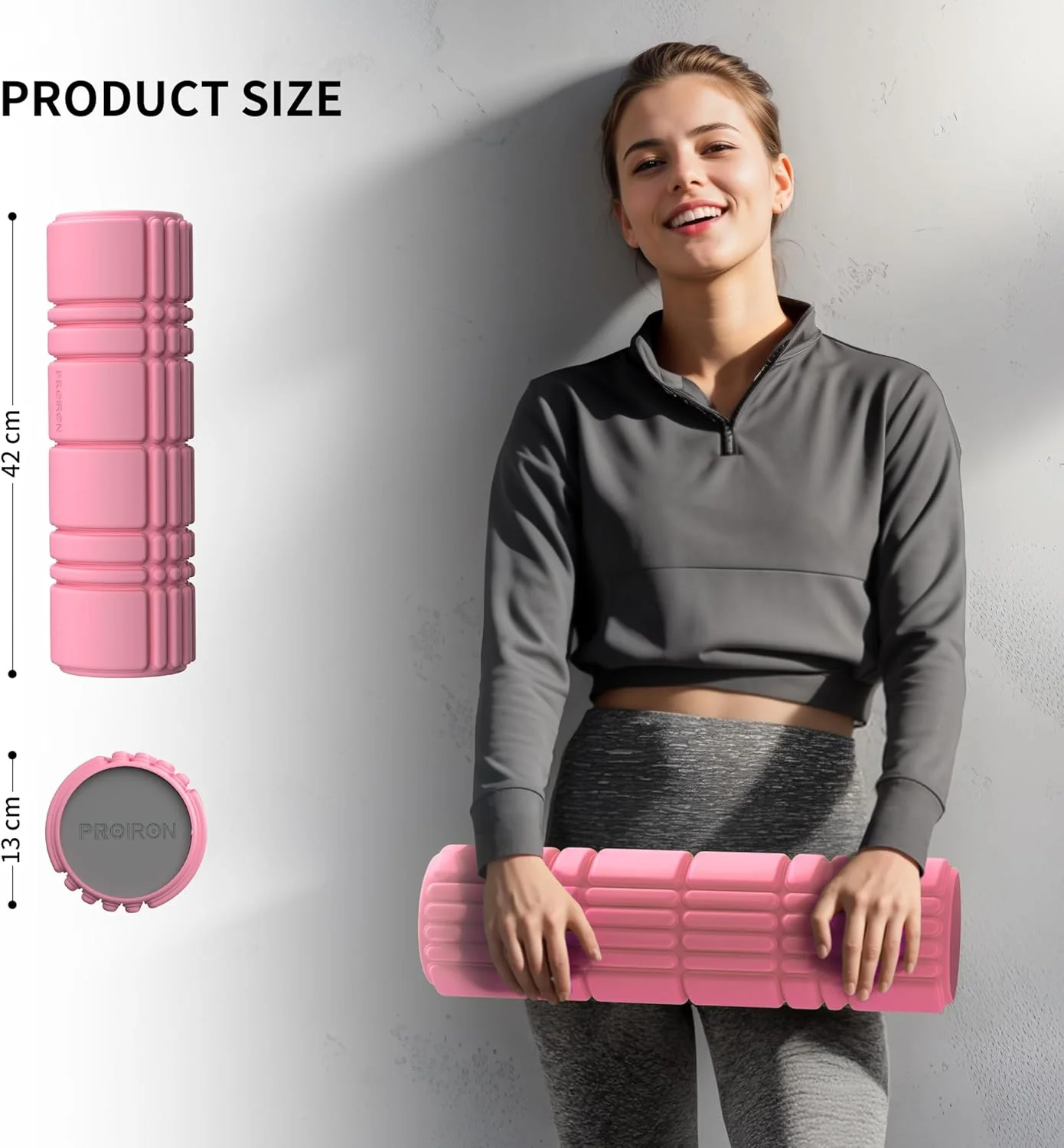 PROIRON Foam Roller Patented Medium Density Soft Touch Balance Trainer Pink NEW - Image 7