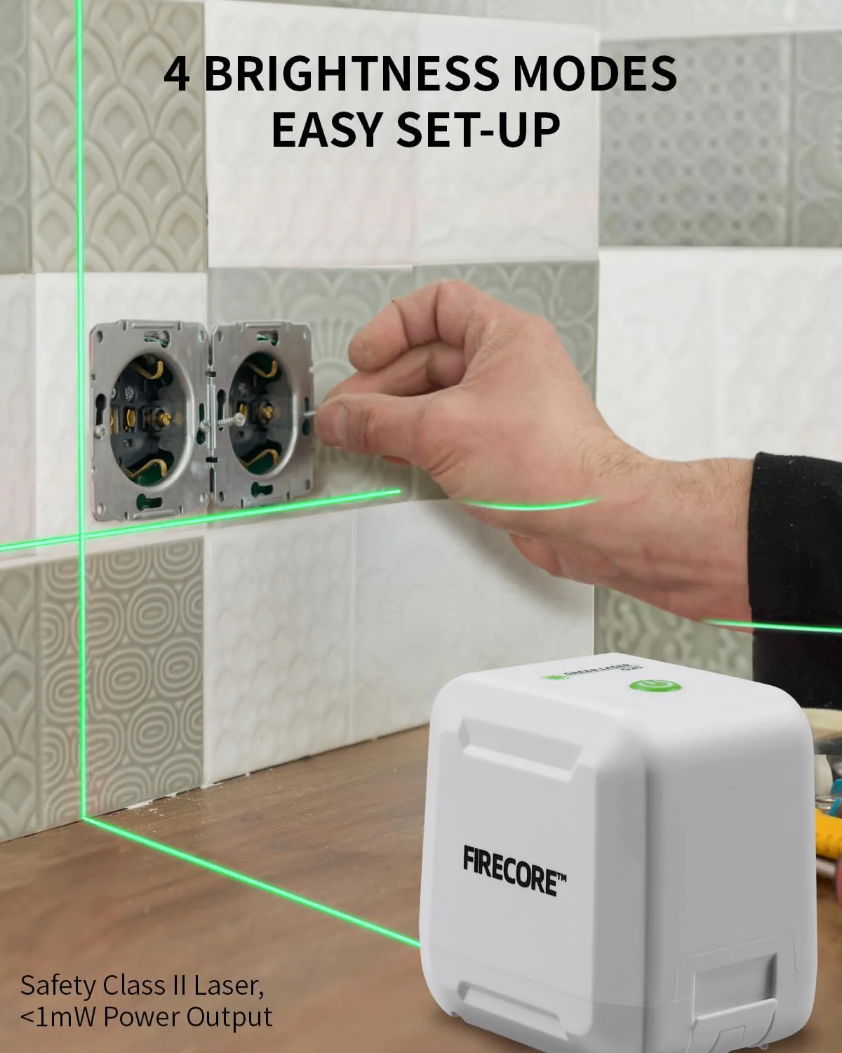 Firecore Laser Level Self-Leveling Cross Line Green Beam Measuring Tool NEW - Image 4