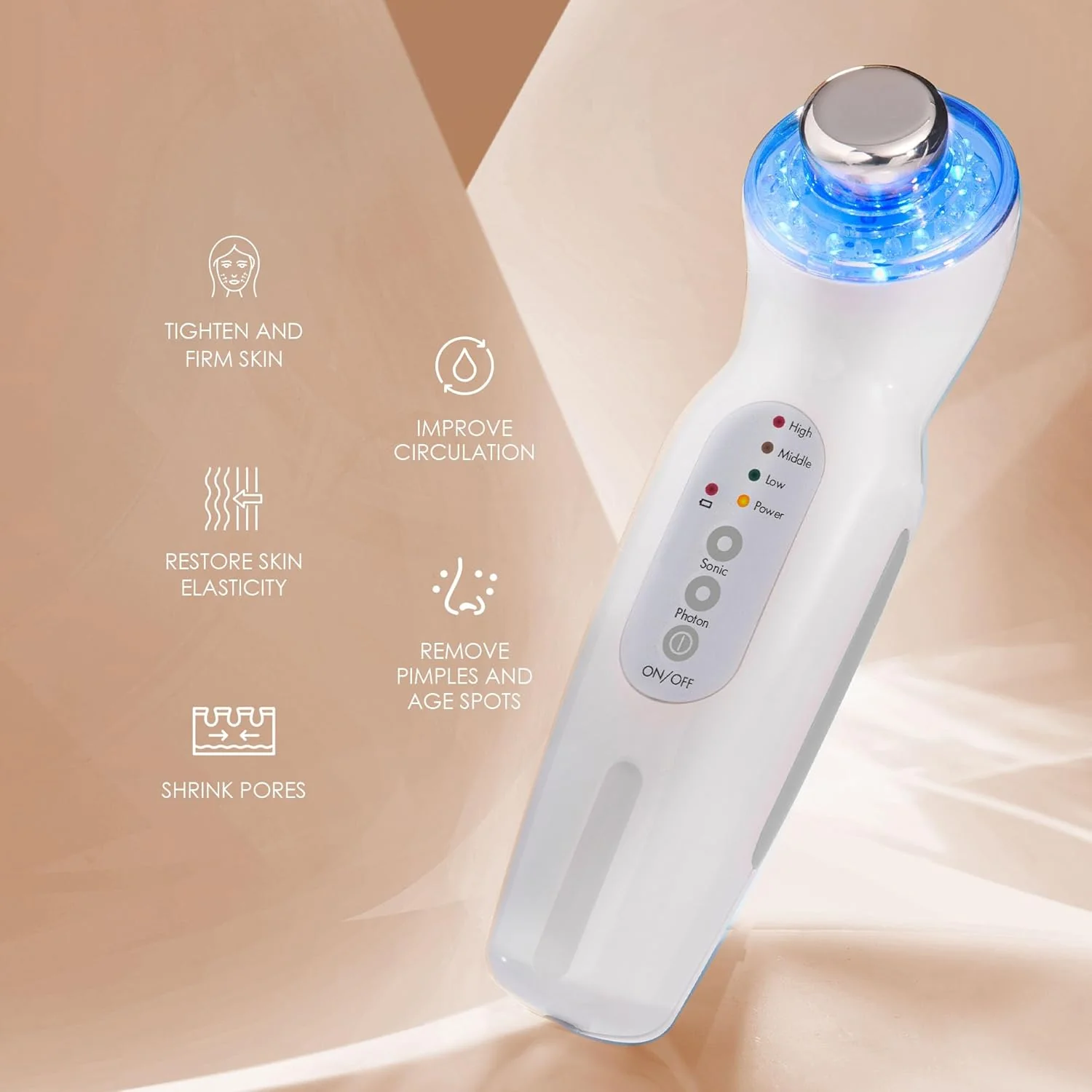 Project E Beauty Photon Wrinkle & Anti-Aging LED Light Therapy Device White NEW - Image 4