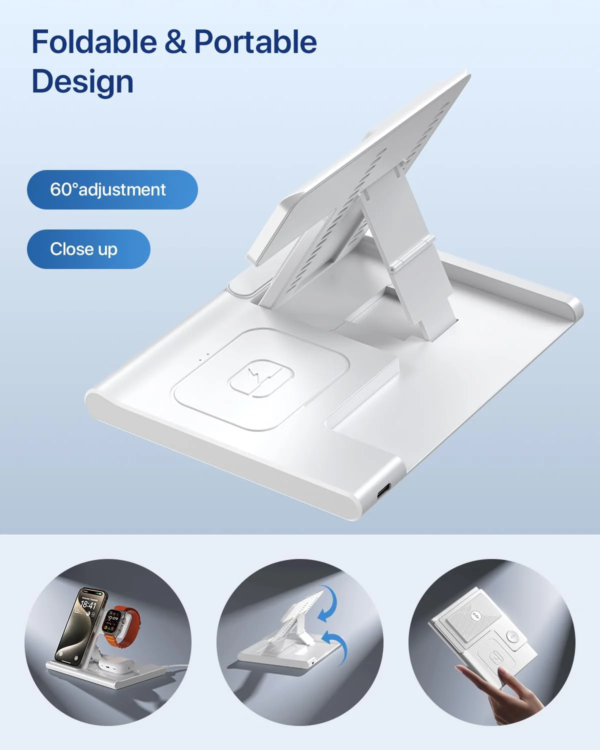 EXW 3-in-1 Induction Chargers Wireless Charging Station for iPhone, Apple NEW - Image 7