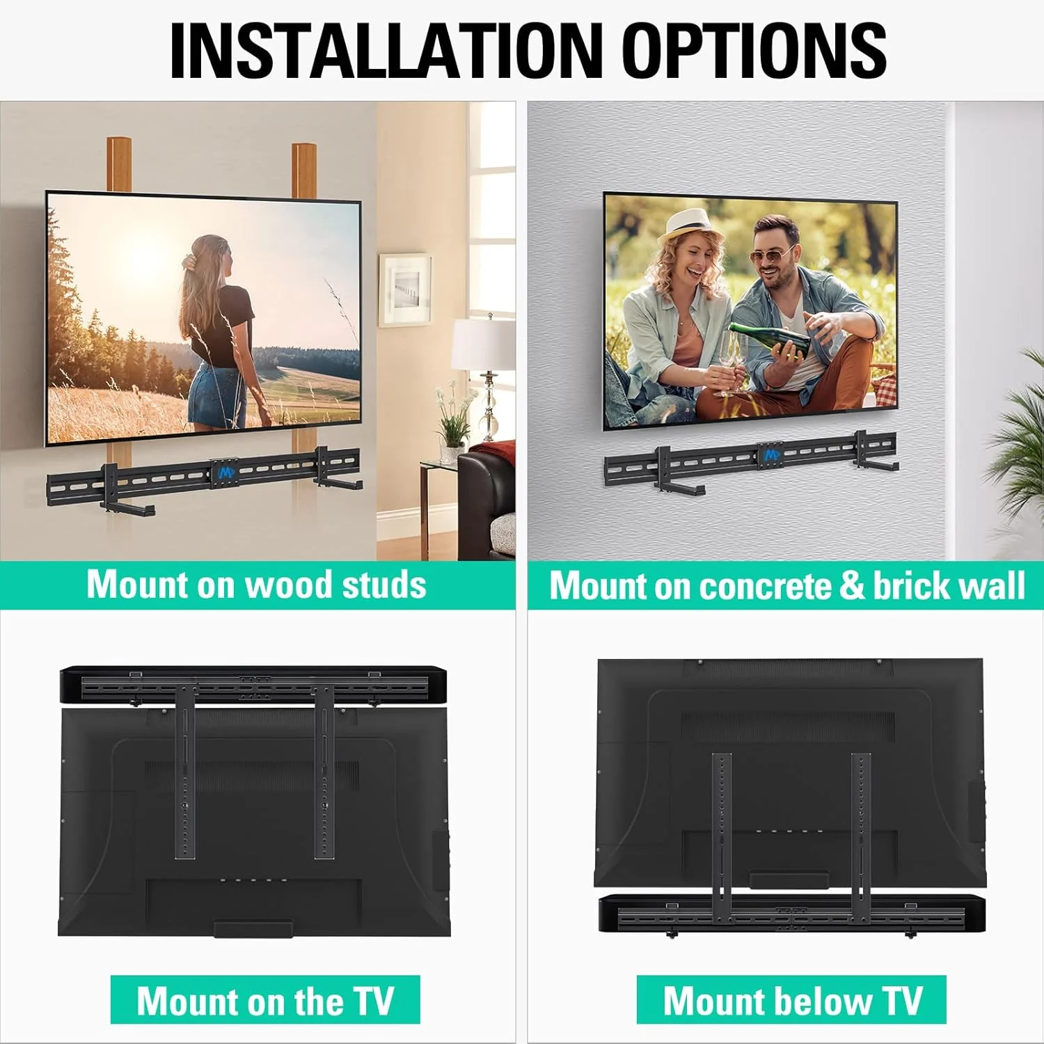 Mounting Dream Mounts Black Soundbar TV Wall Mount Bracket for 32-55 Inch NEW - Image 5
