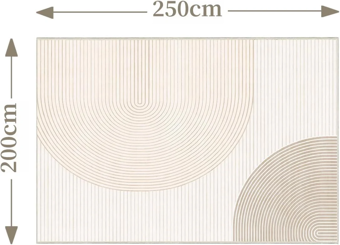 UZU 200x250cm Machine Washable Geometric Lines Area Rug for Living Room NEW - Image 2