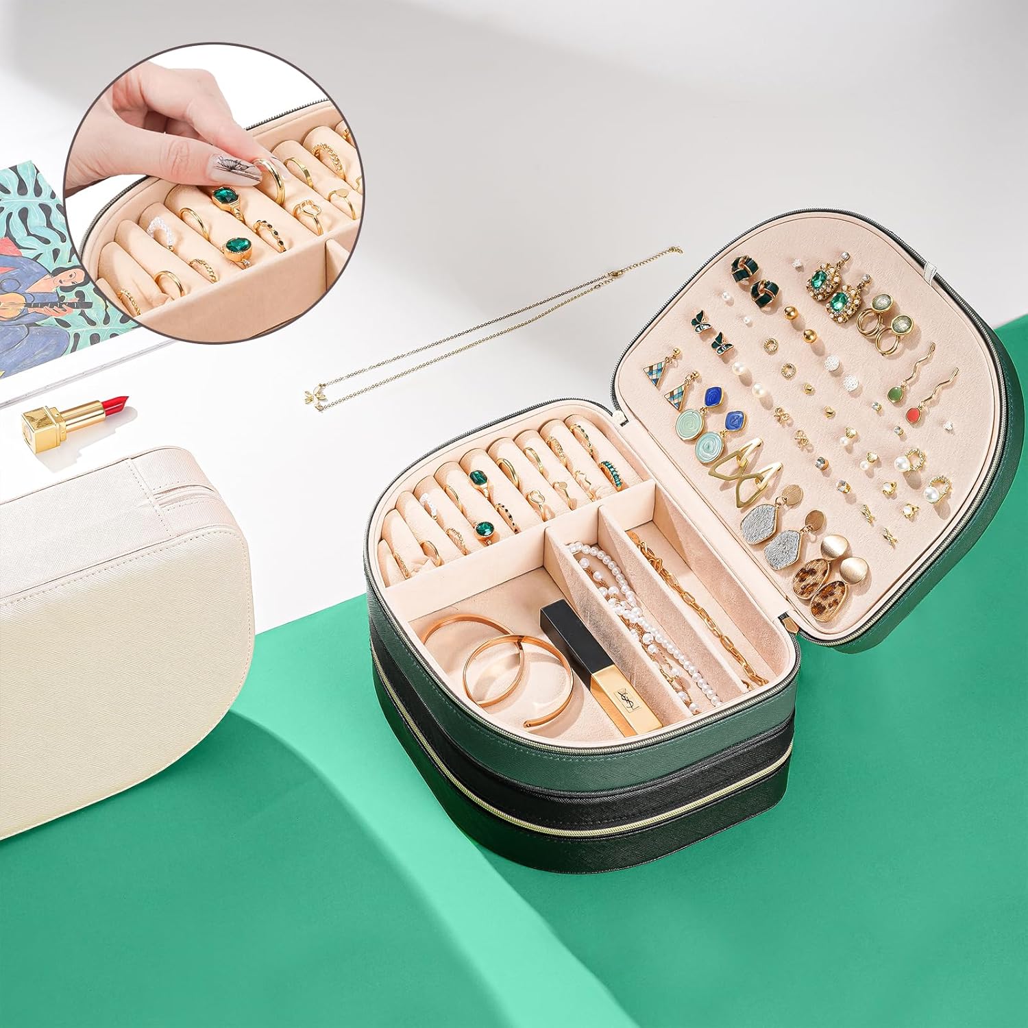 ProCase Womens Portable Boxes Seashell-Shaped Jewelry Box in Emerald by NEW - Image 7