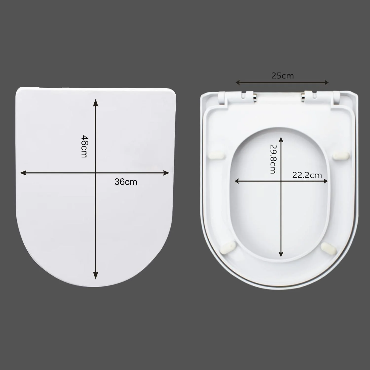 Fanmitrk Elongated Soft Close Toilet Seat Heavy Duty Adjustable White NEW - Image 2