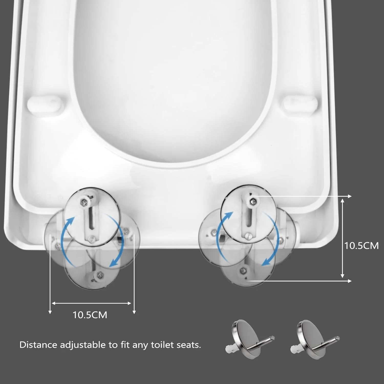 Fanmitrk Elongated Soft Close Toilet Seat Heavy Duty Adjustable White NEW - Image 3