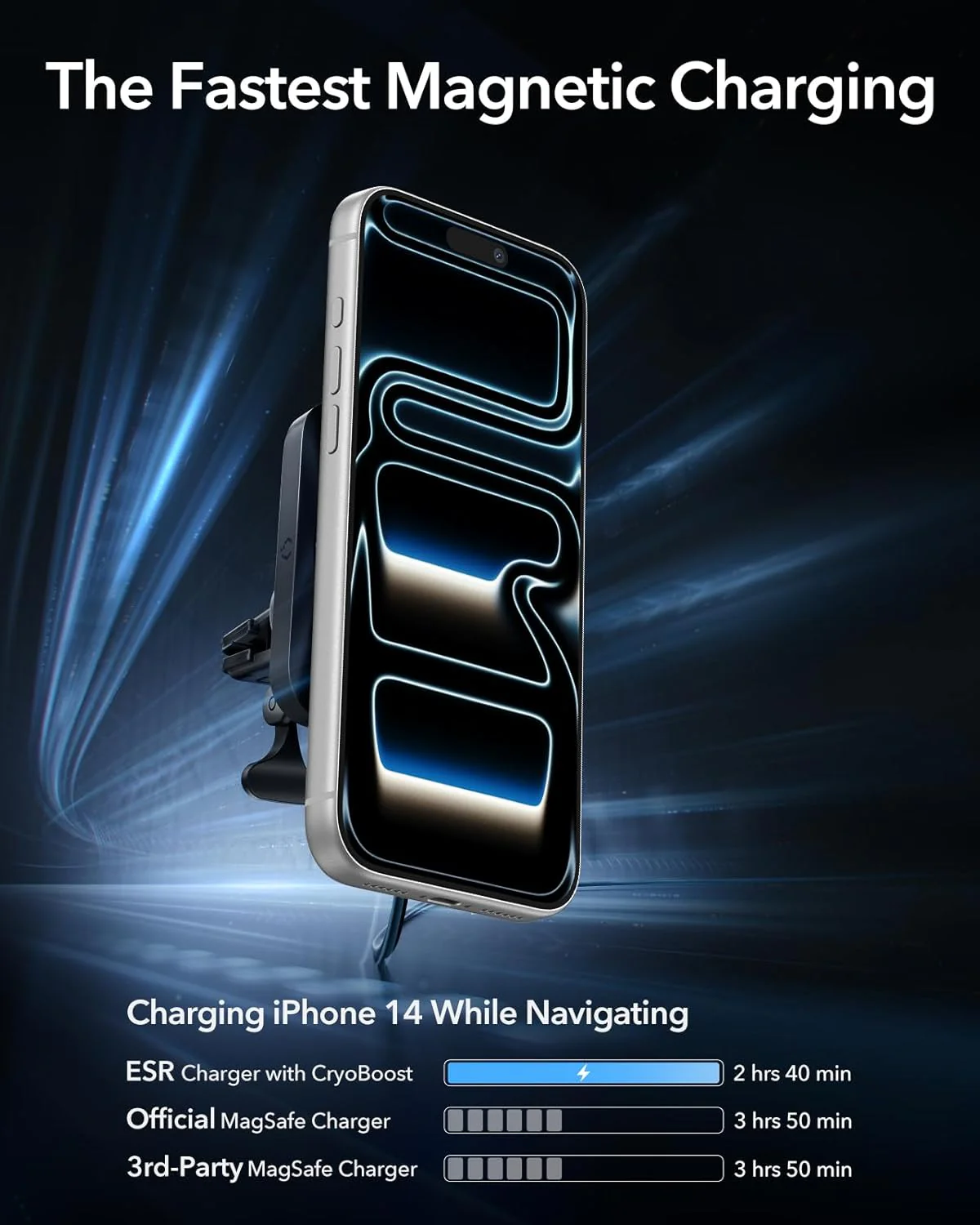 ESR Black-Standard Automobile Chargers 15W MagSafe Car Charger with DEMO - Image 3