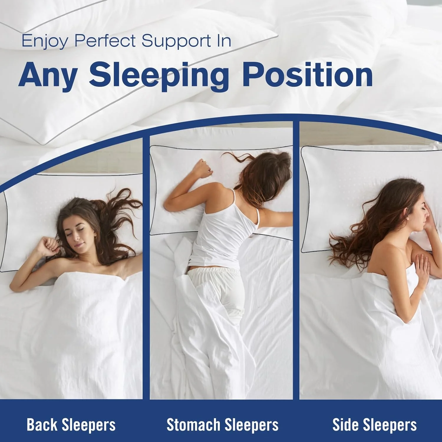 Higoom Standard Bed Pillows 2 Pack, Luxury Hotel Comfort White Pillows, NEW - Image 7