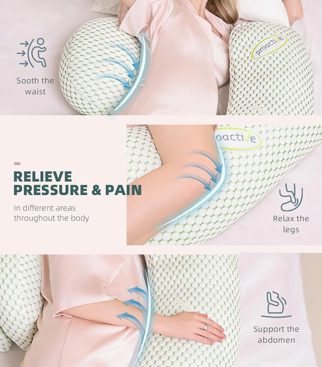 Cozioz Soft Pregnancy Body Pillow for Comfortable Maternity Back Support NEW - Image 4