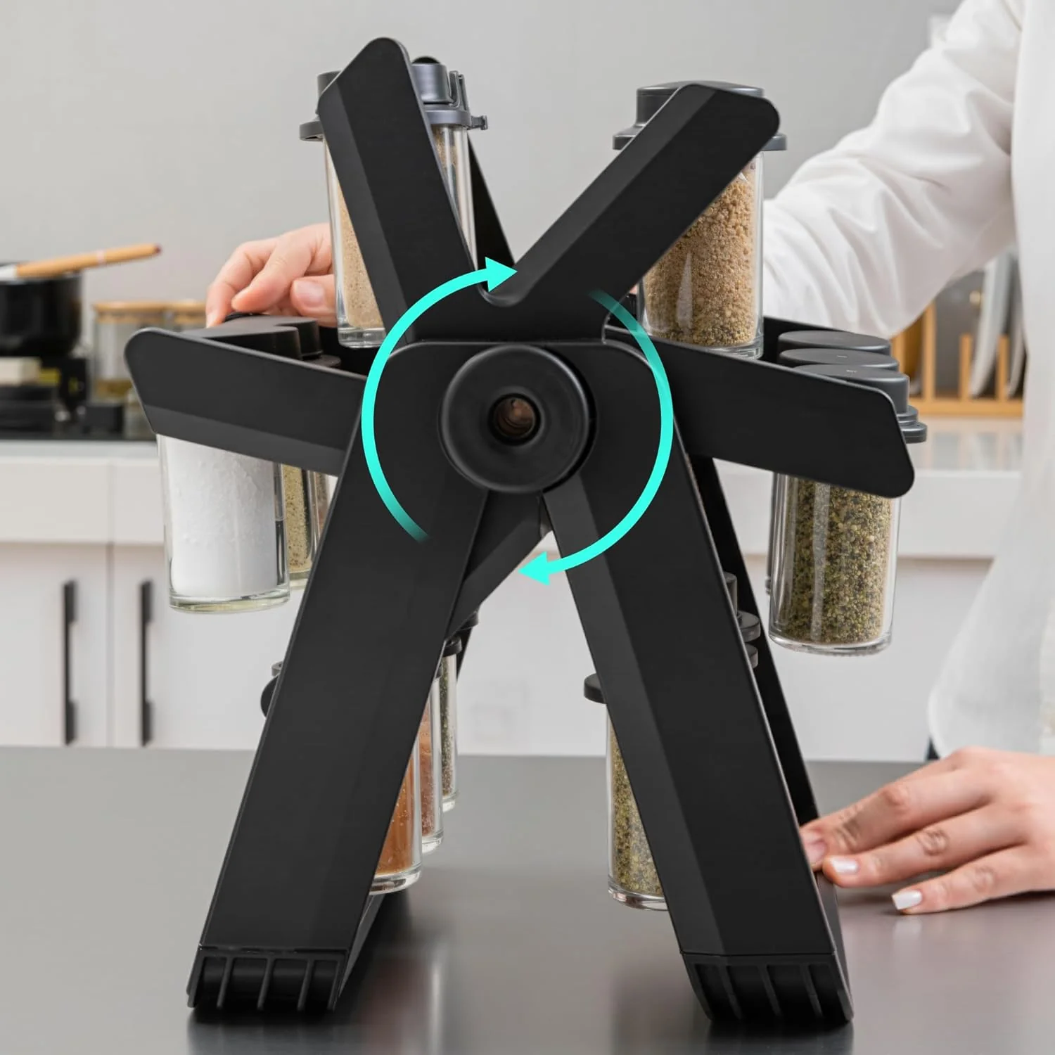 Aijohnny Rotating Spice Rack Organizer Revolving Carousel Seasoning Storage NEW - Image 2