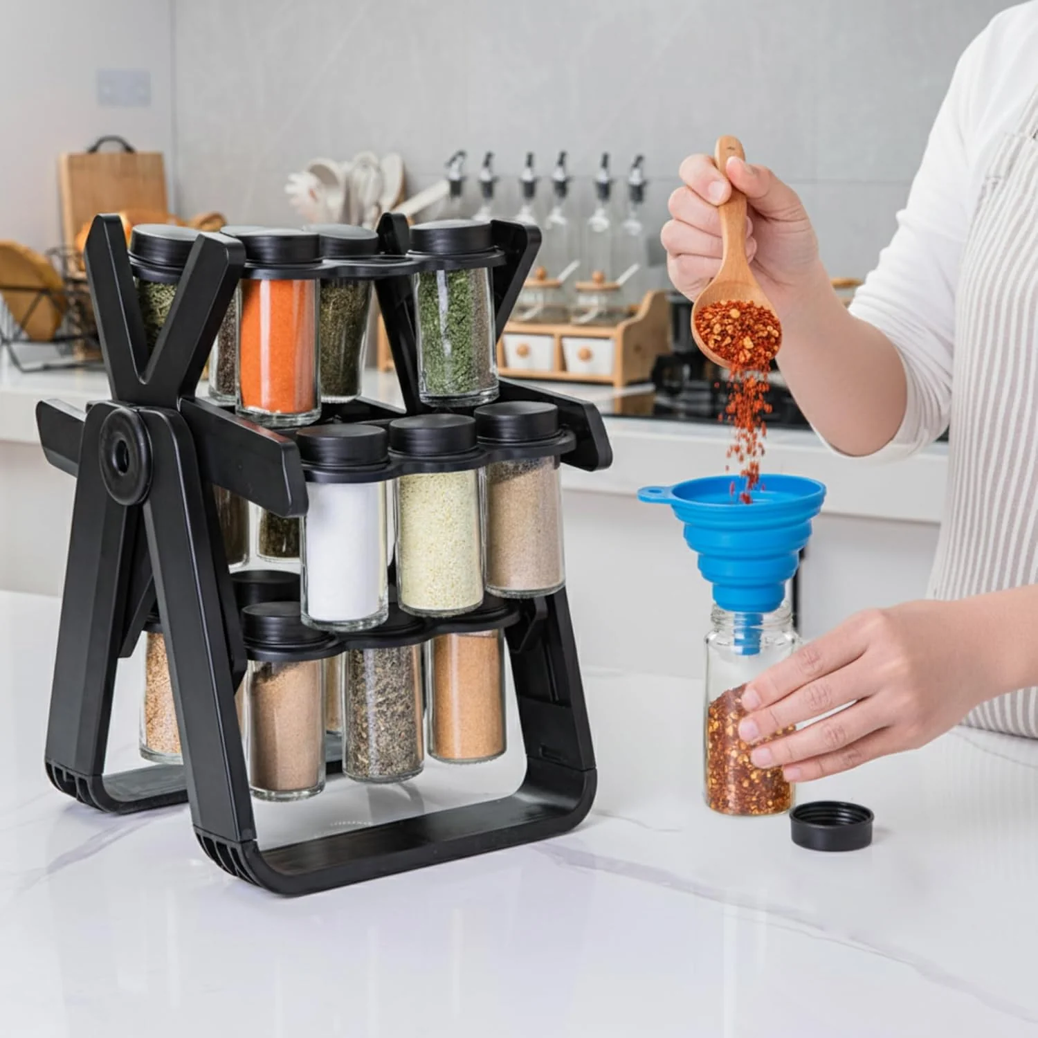 Aijohnny Rotating Spice Rack Organizer Revolving Carousel Seasoning Storage NEW - Image 3