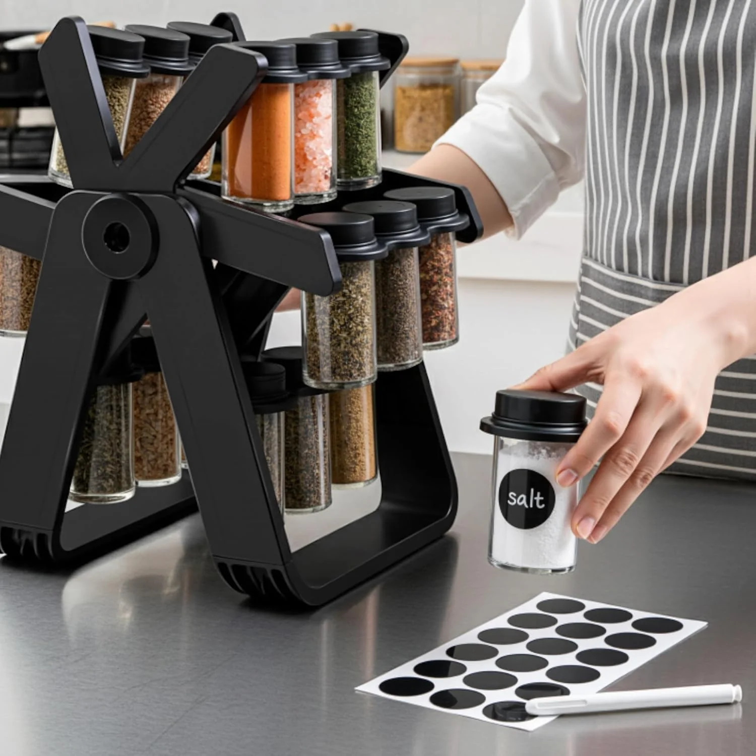 Aijohnny Rotating Spice Rack Organizer Revolving Carousel Seasoning Storage NEW - Image 4
