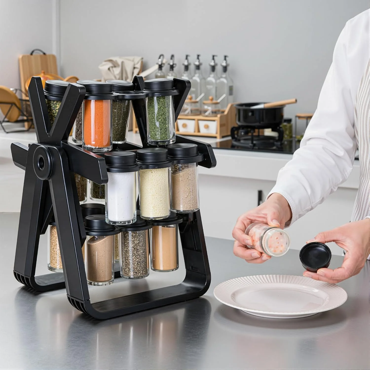 Aijohnny Rotating Spice Rack Organizer Revolving Carousel Seasoning Storage NEW - Image 6