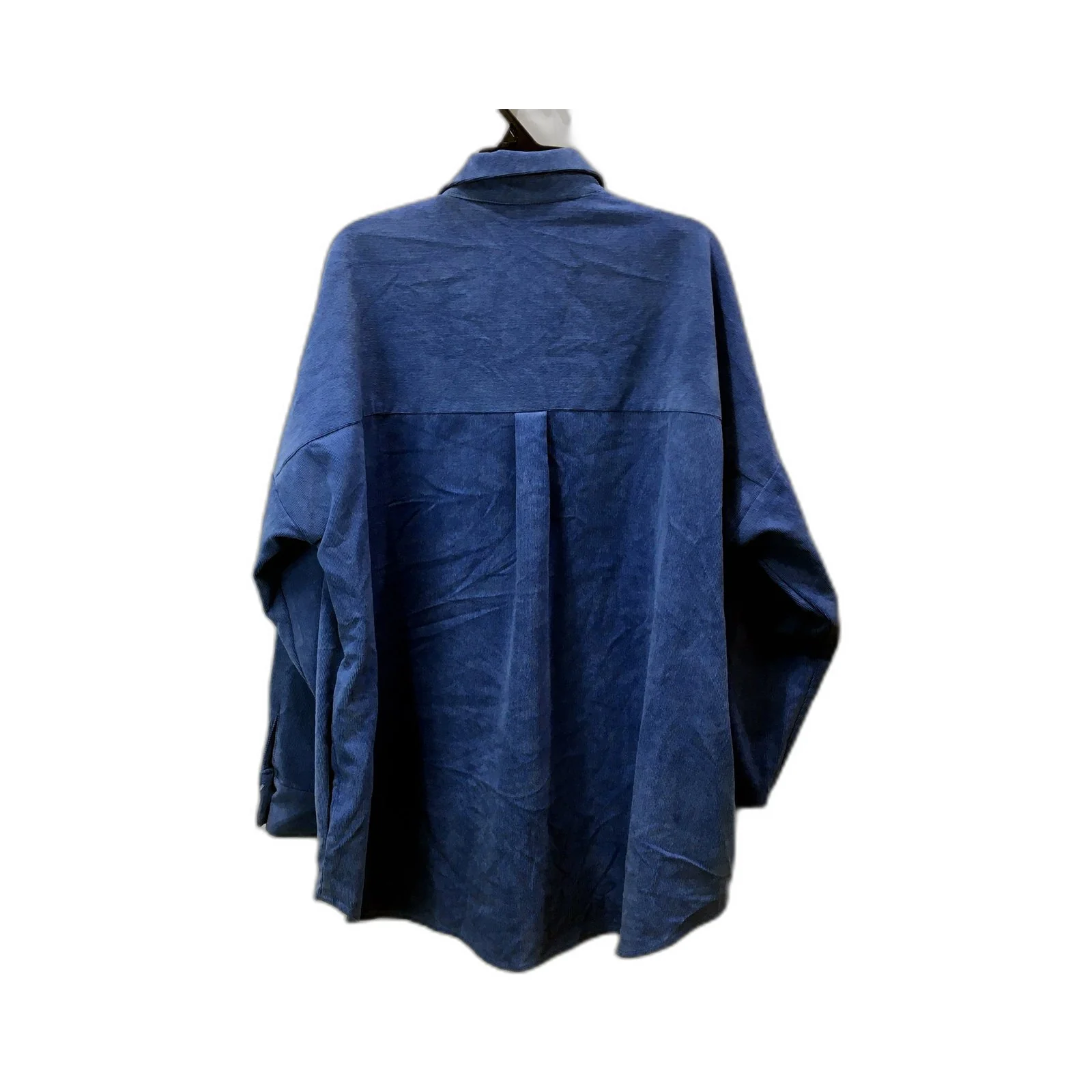 Zara Mens Navy Blue Button-Down Casual Dress Shirt, Large Size - Image 2